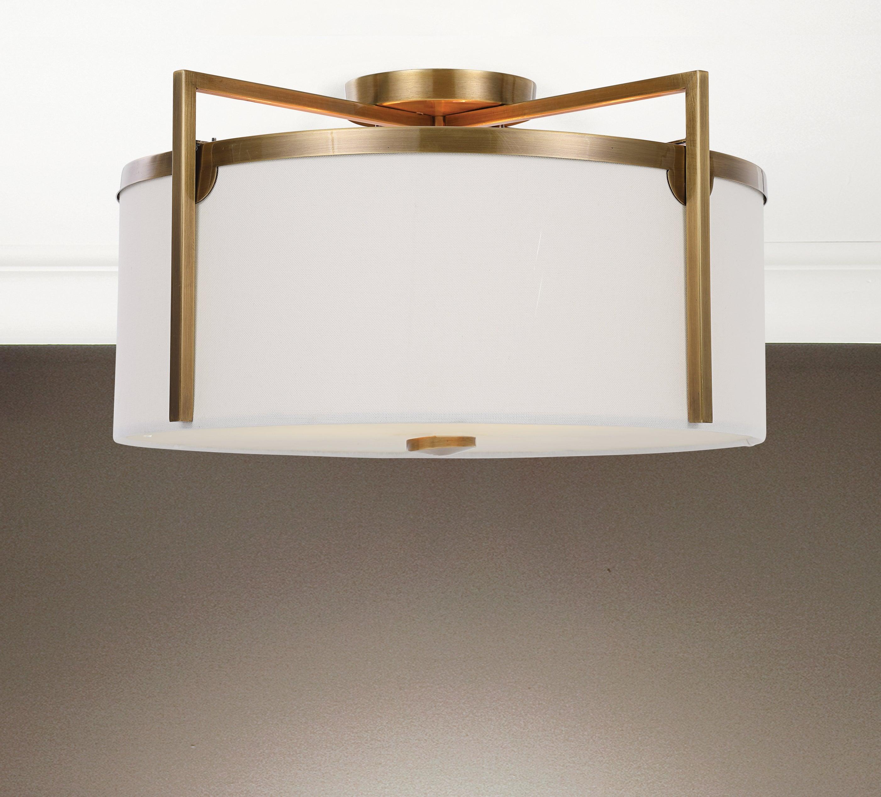 COLFAX BRASS 3 LIGHT SEMI FLUSH - Remutear