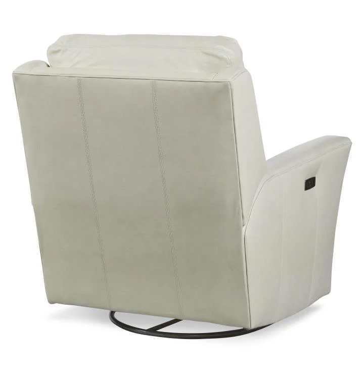 Century Leather Stocked Reed Swivel Glider Electric Recliner - Remutear