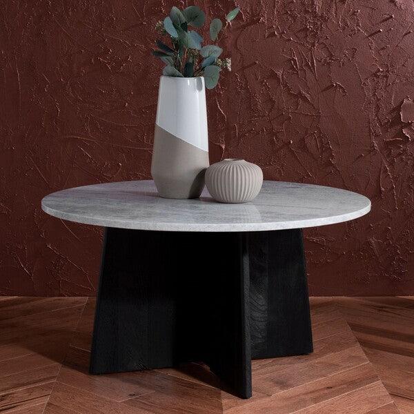 MADILYNN ROUND WOOD COFFEE TABLE - Remutear