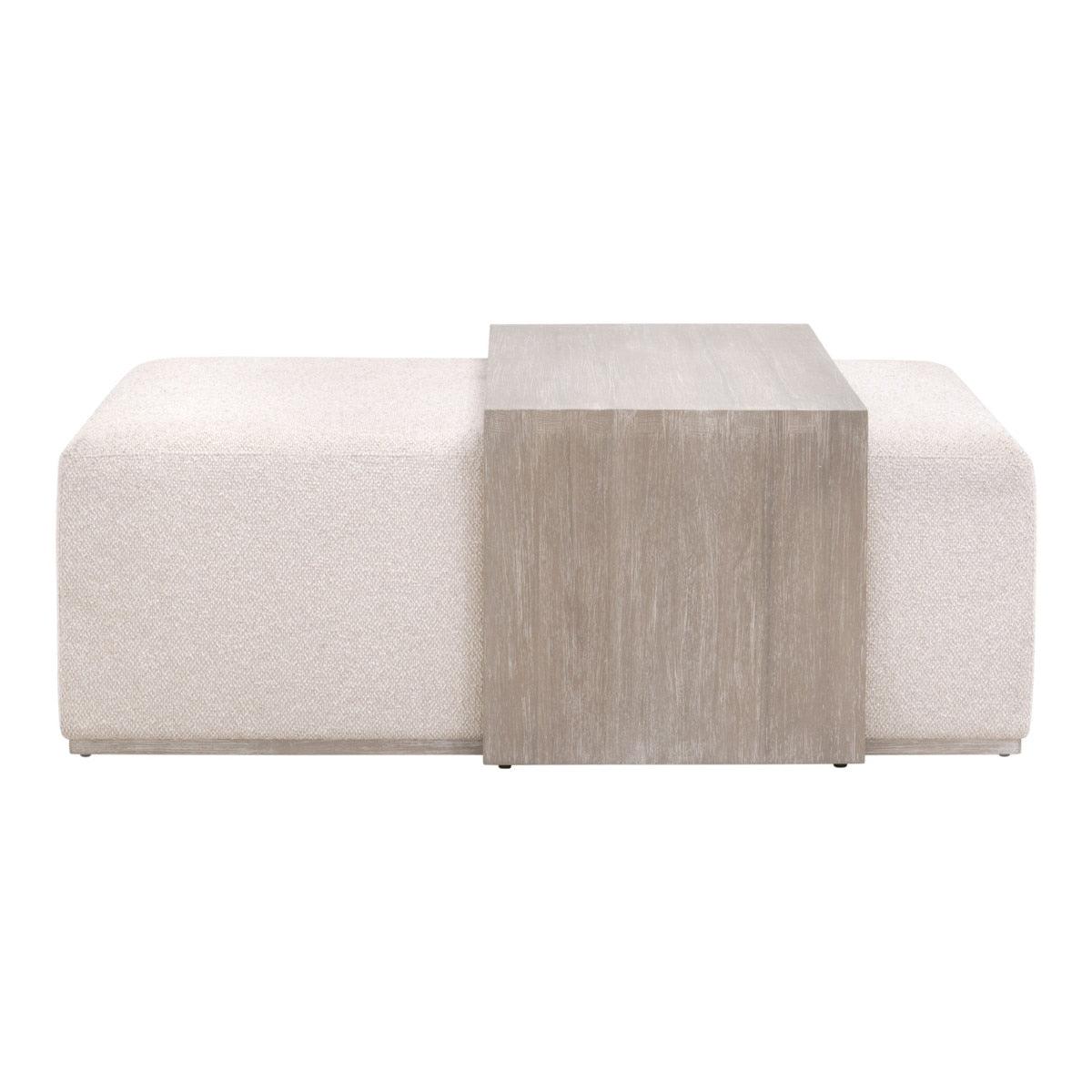 Dovetail Upholstered Coffee Table - Natural Gray Acacia - Remutear