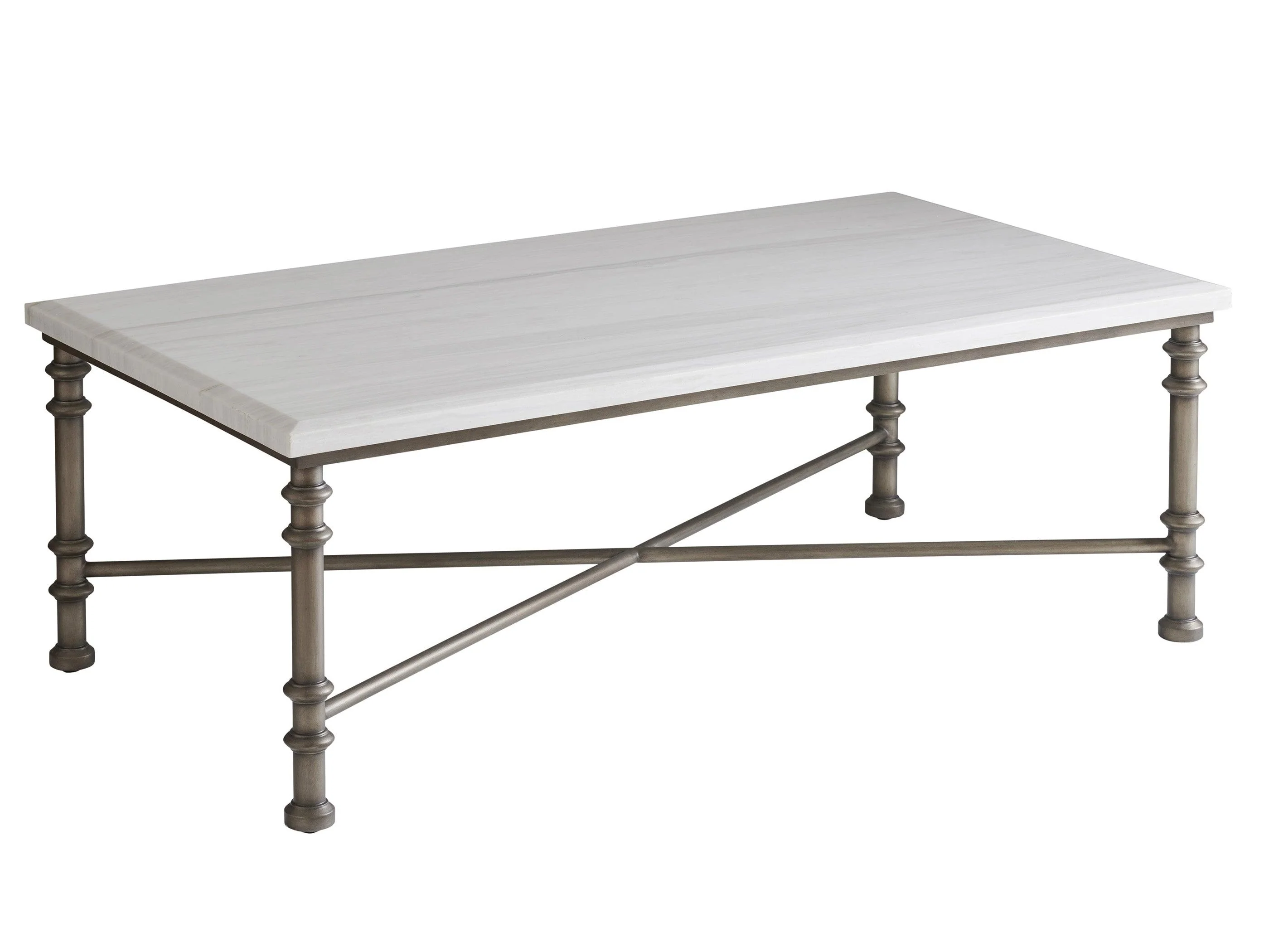 Ocean Breeze Flagler Rectangular Marble Top Cocktail Table - Remutear