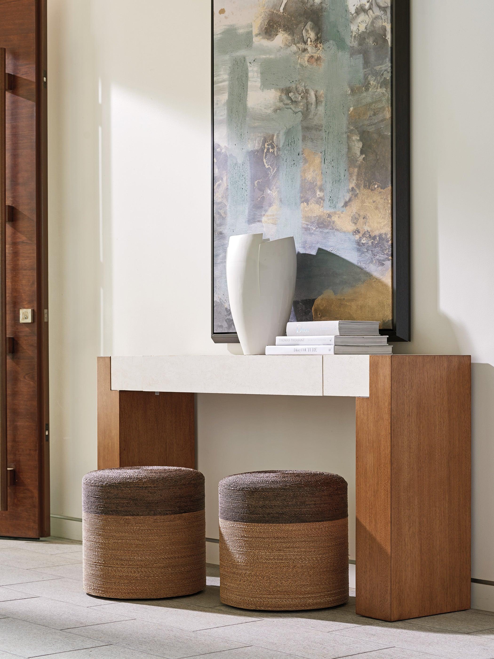 Palm Desert Highlands Woven Ottoman - Remutear