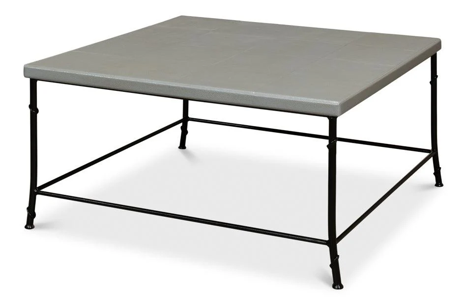 Shagreen Square Coffee Table - Storm Grey - Remutear
