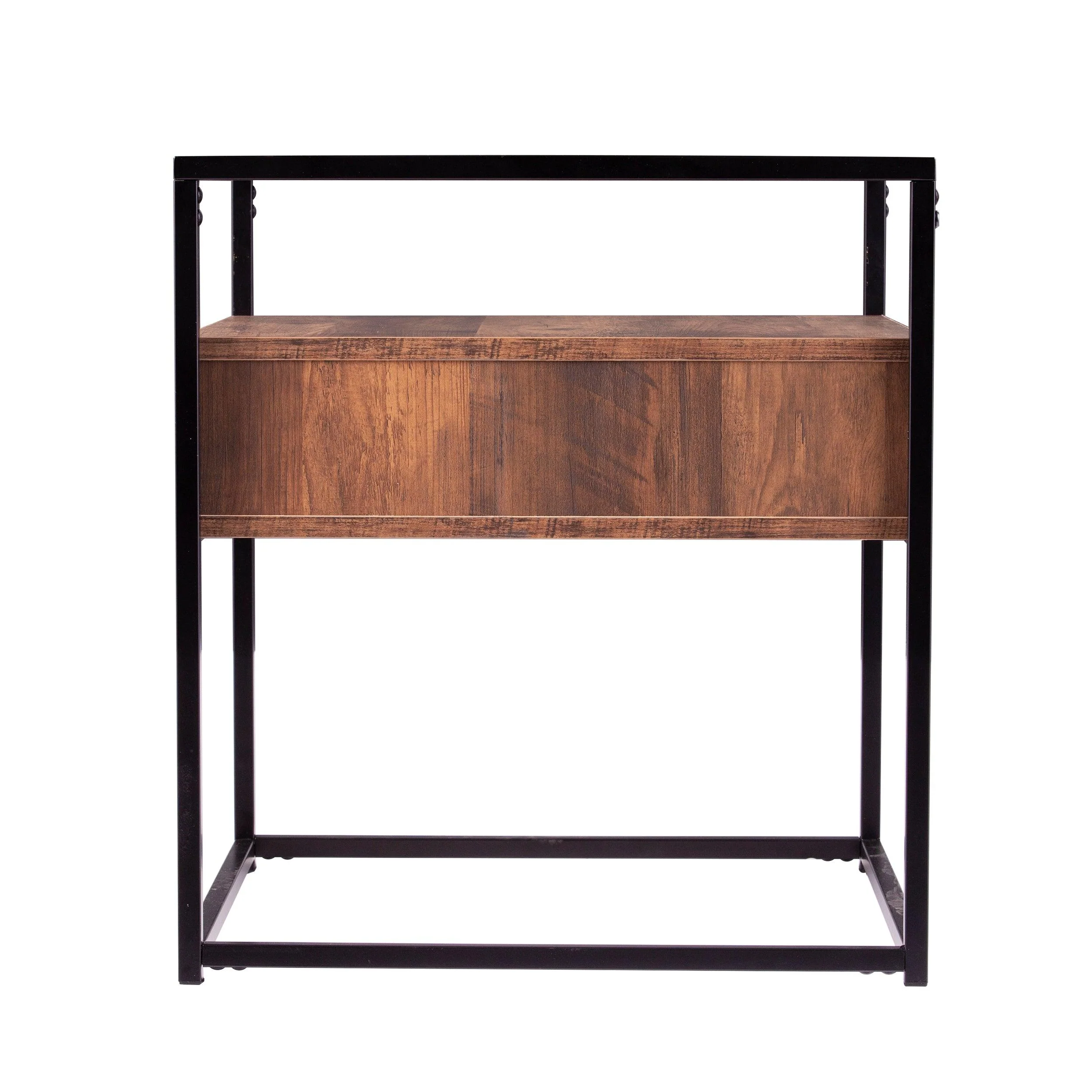 Olivern Glass-Top End Table w/ Storage - Remutear