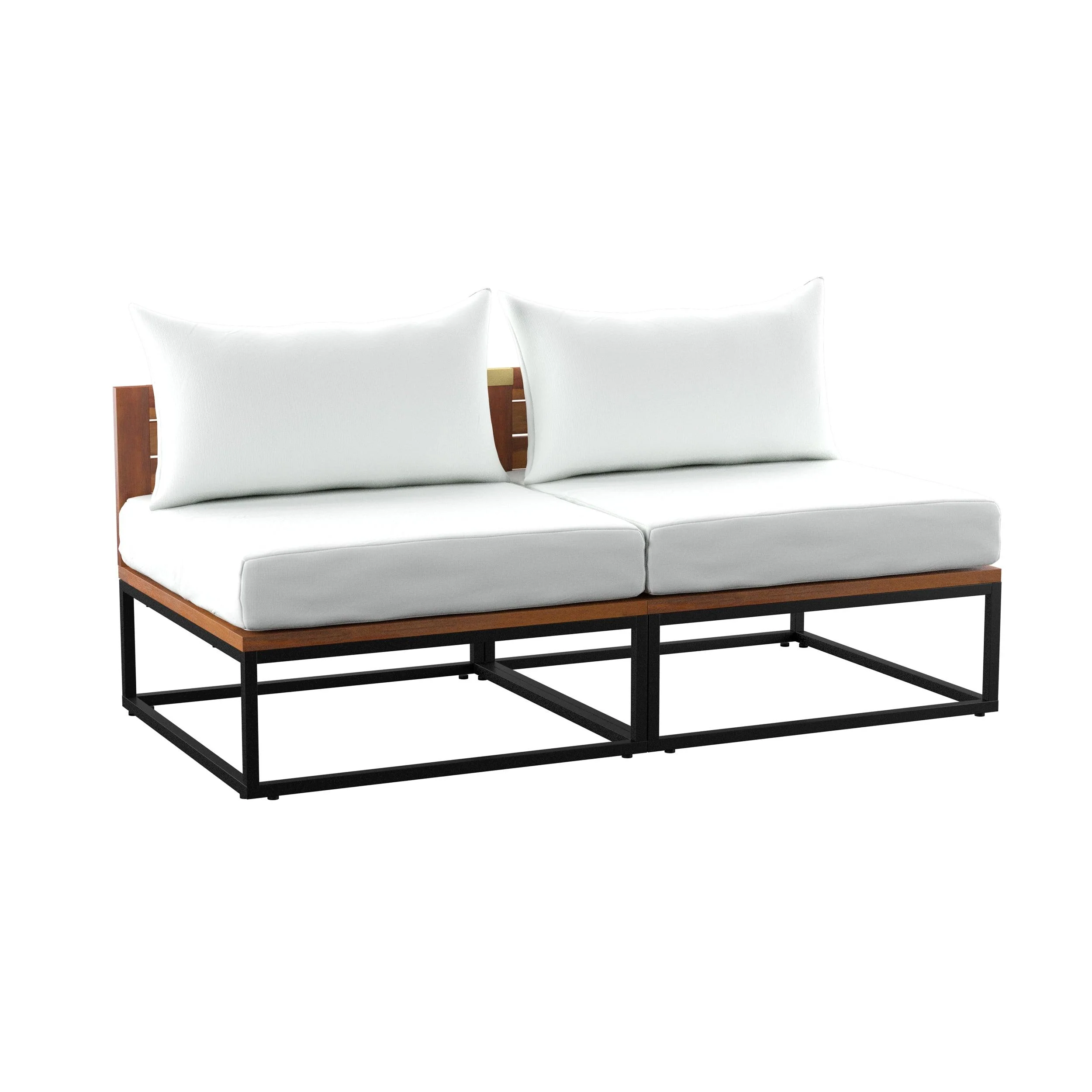Taradale Outdoor Coffee Table and Modular Loveseat Set – 2pc - Remutear
