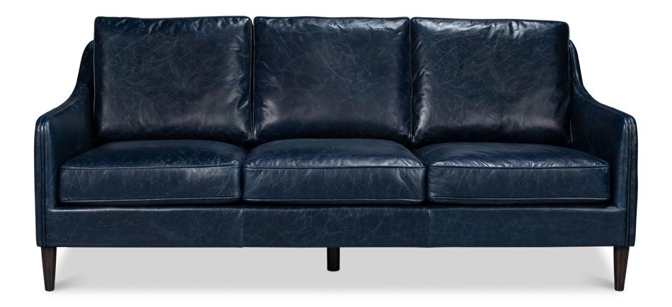 Alehandro Leather Sofa - Chateau Blue - Remutear