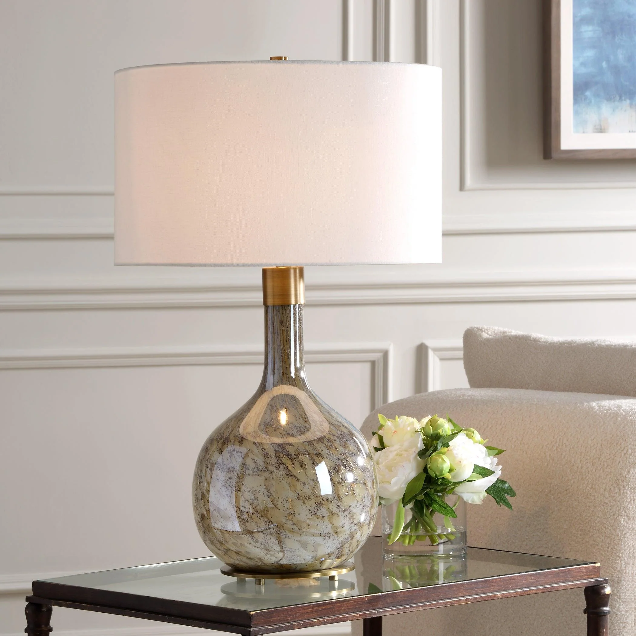 Rhine Brown Glass Table Lamp - Remutear