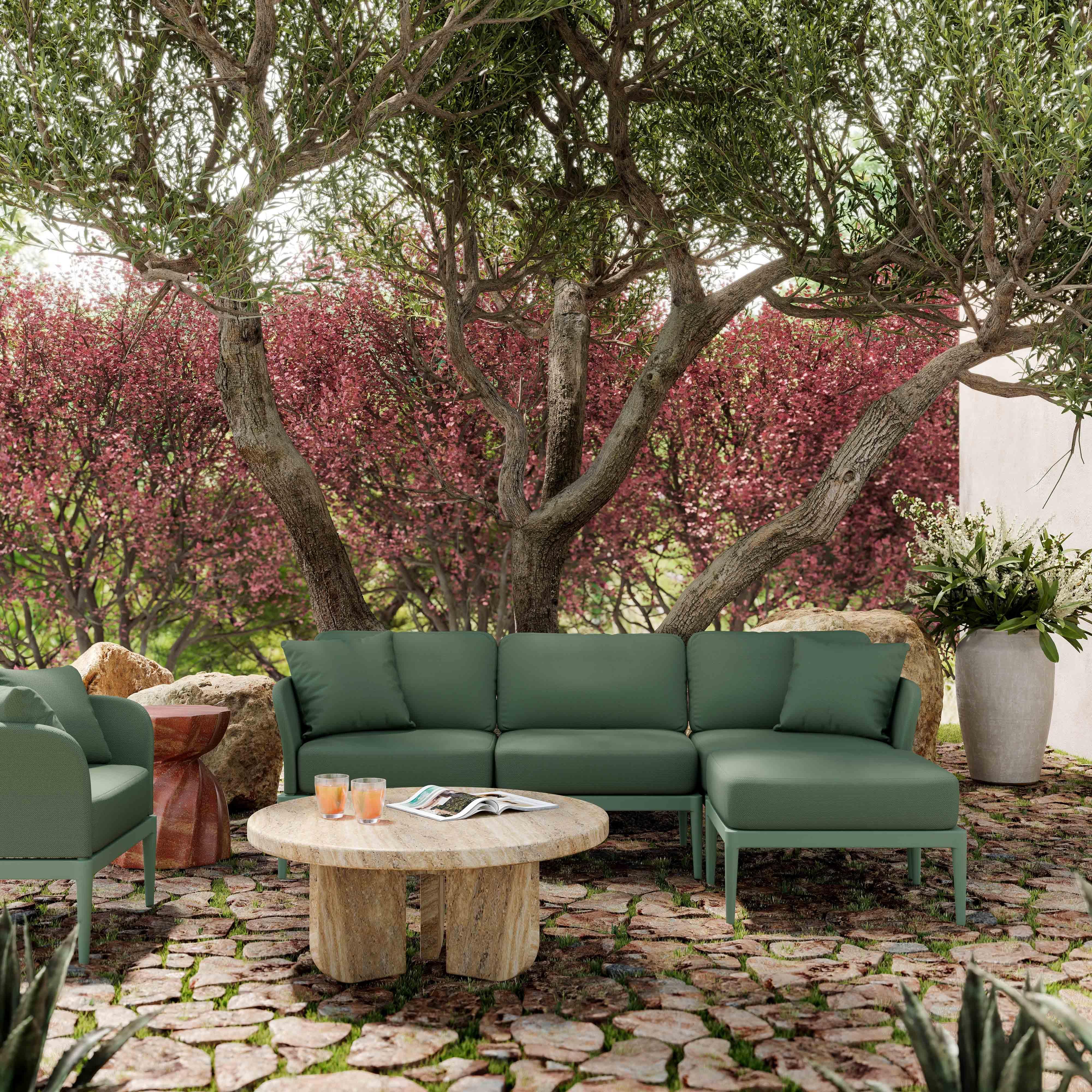 Kapri Moss Green Modular Outdoor RAF Corner Seat - Remutear