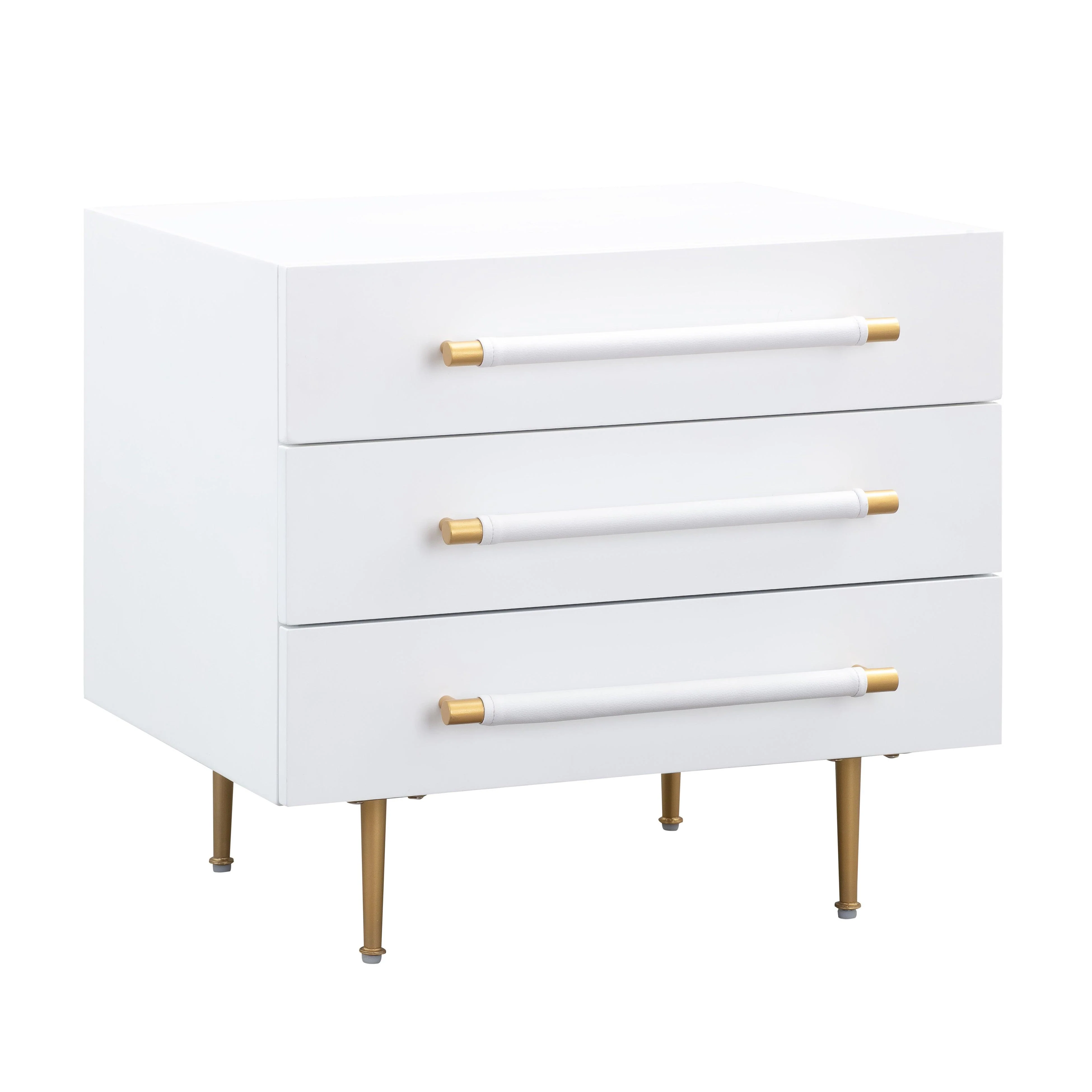 Trident White Nightstand - Remutear