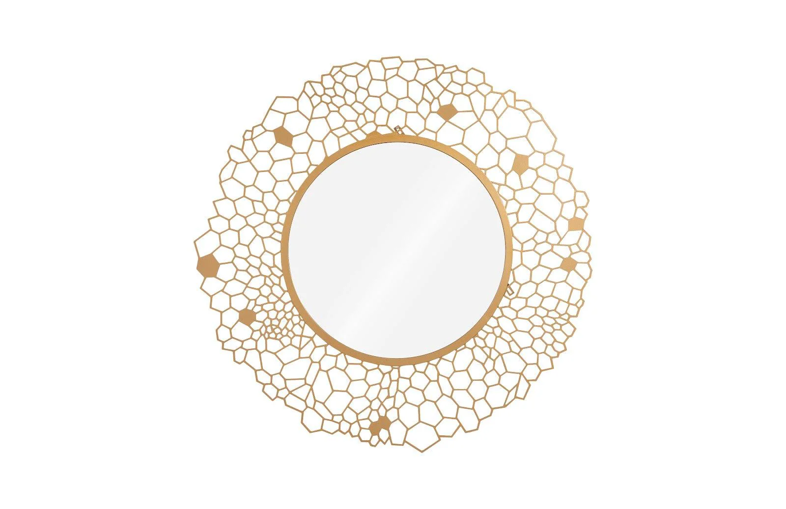 Round Honeycomb Mirror Brass - Remutear