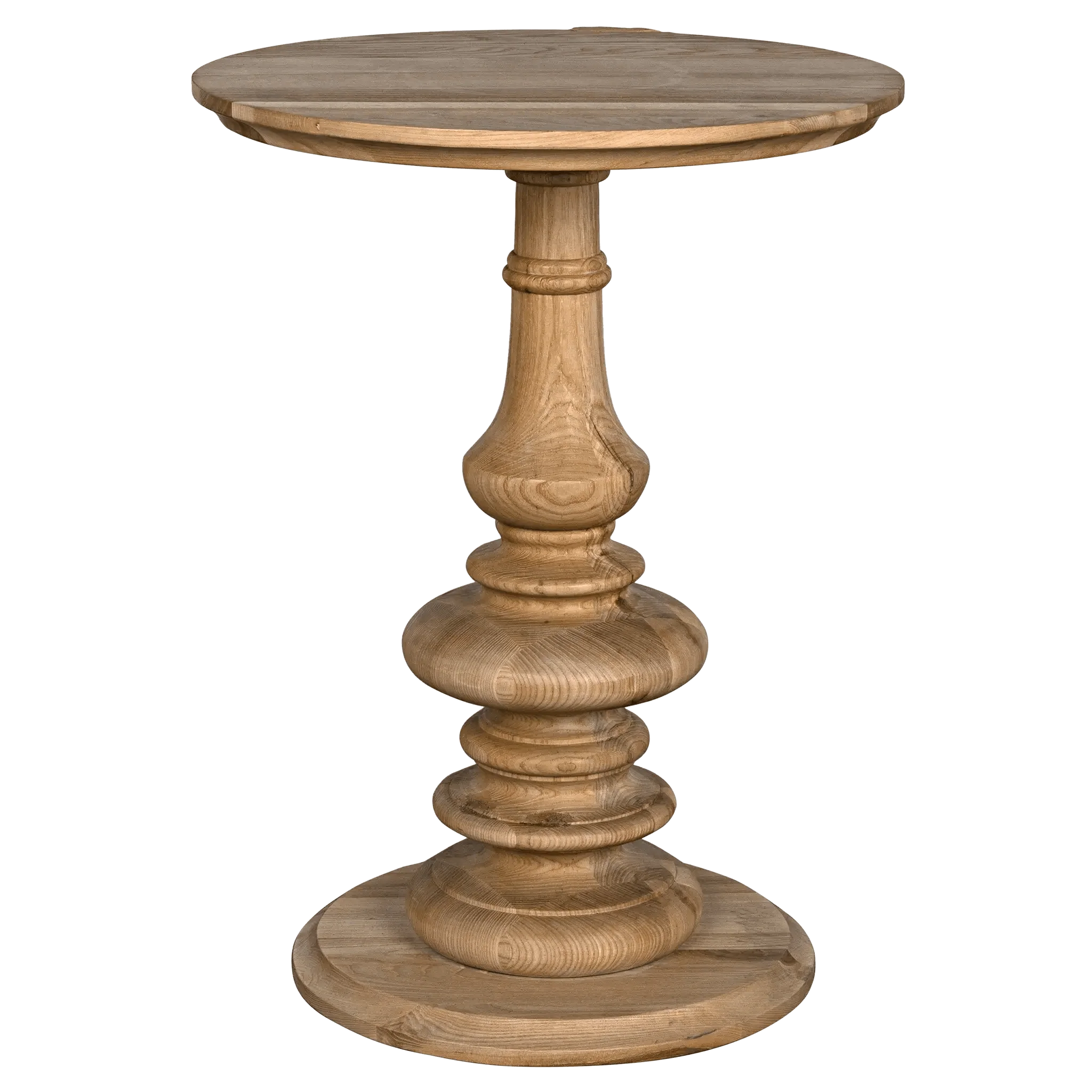 Old Elm Pedestal Side Table - Remutear