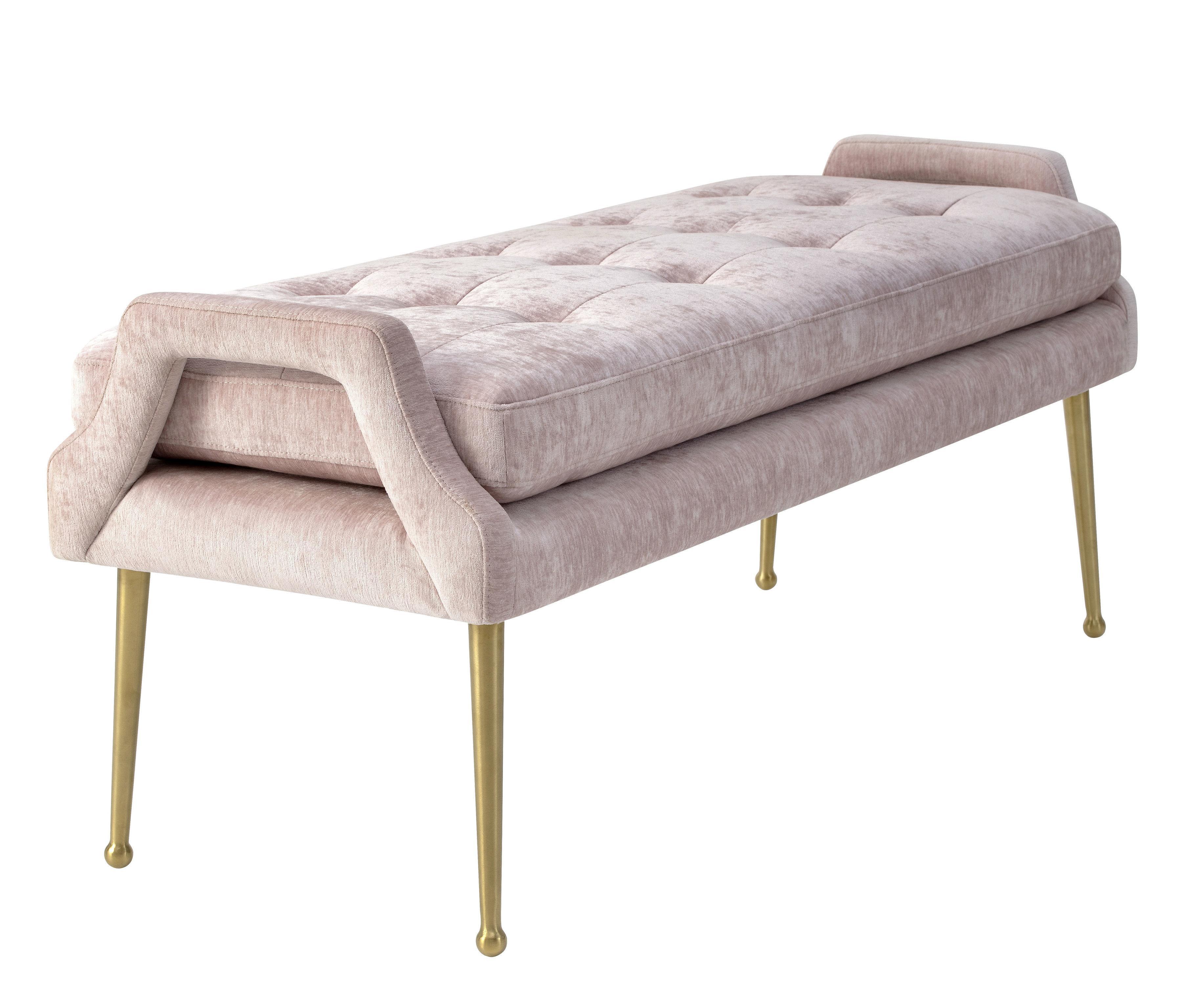 Eileen Slub Velvet Blush Bench - Remutear