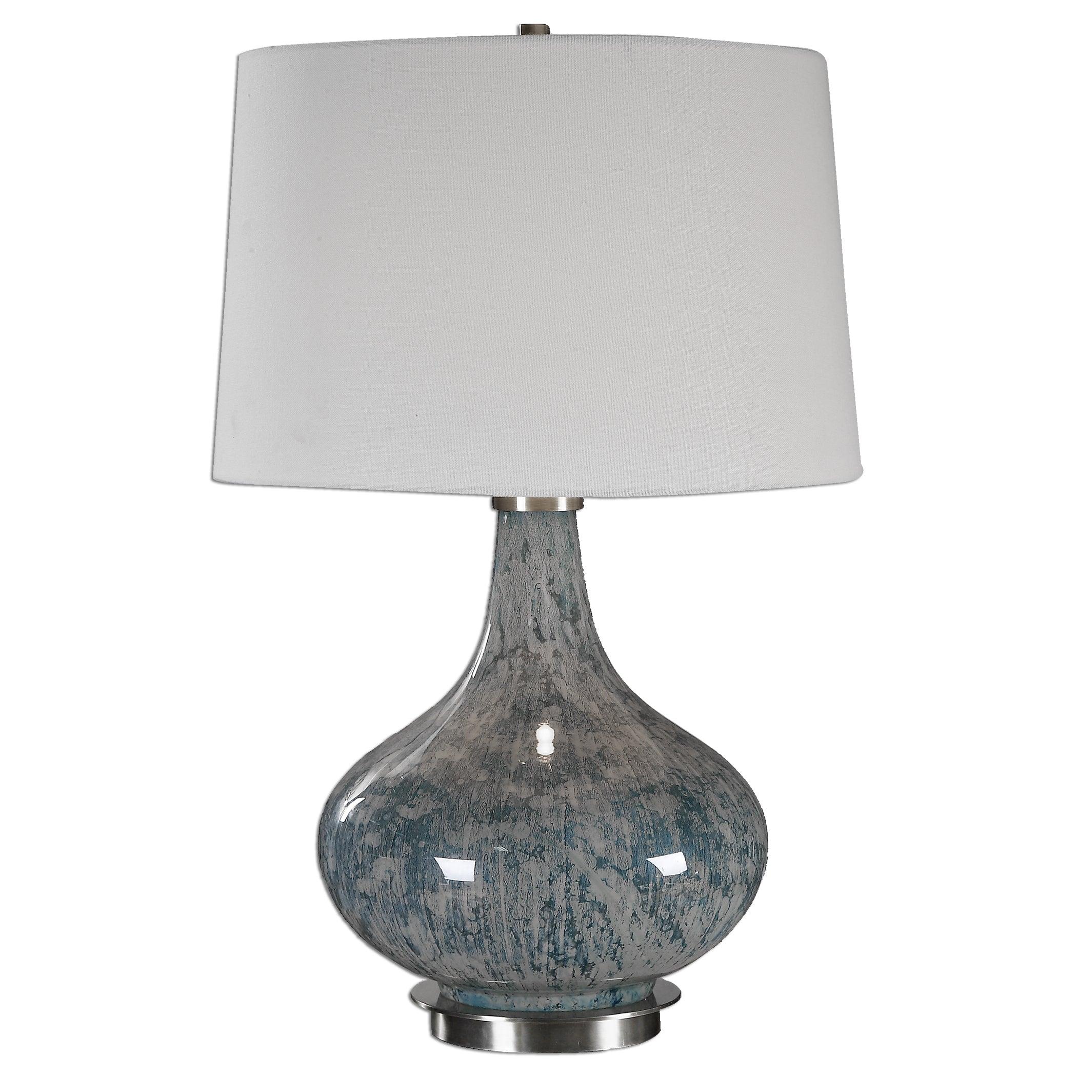 Celinda Blue Gray Glass Lamp - Remutear