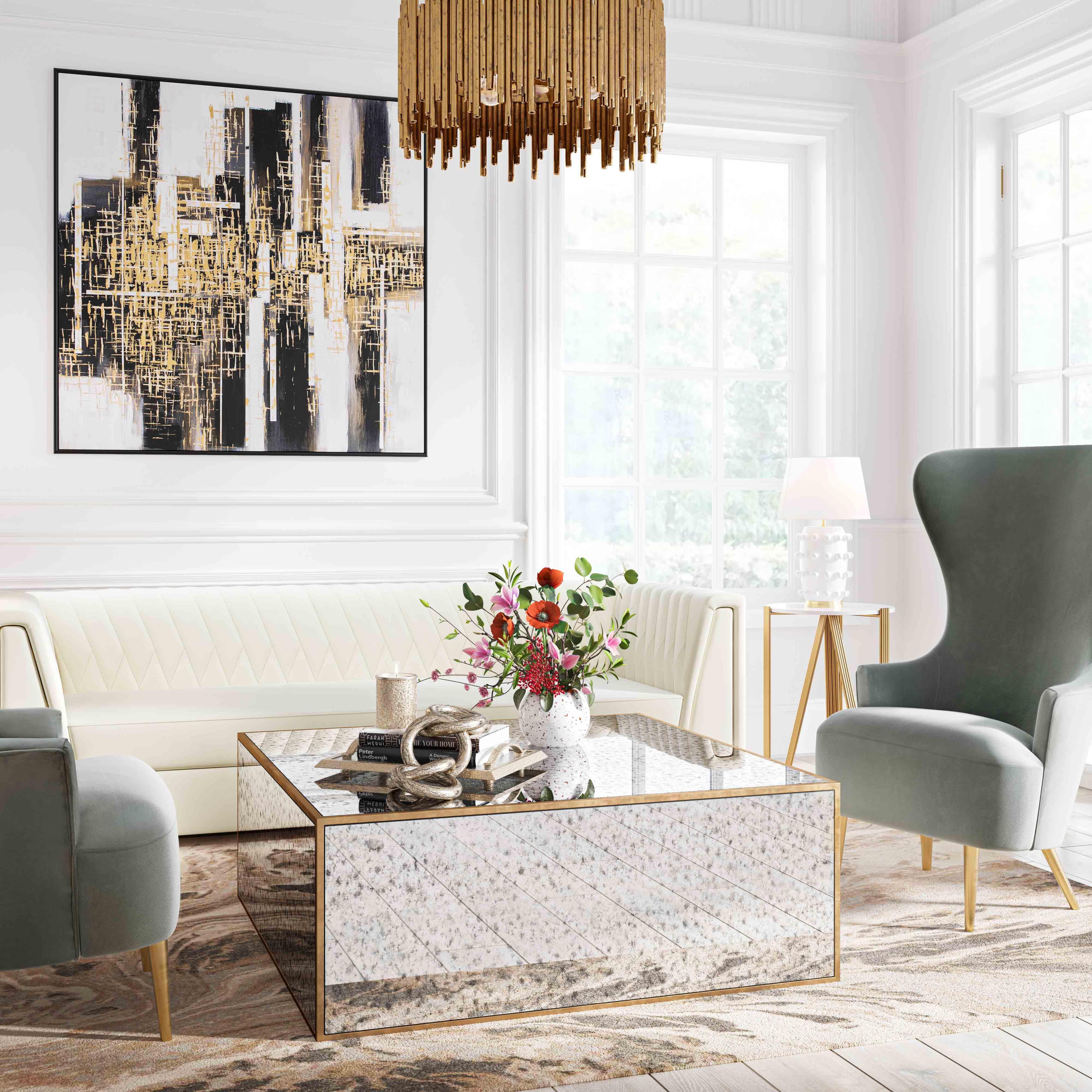 Lana Mirrored Large Coffee Table - Remutear
