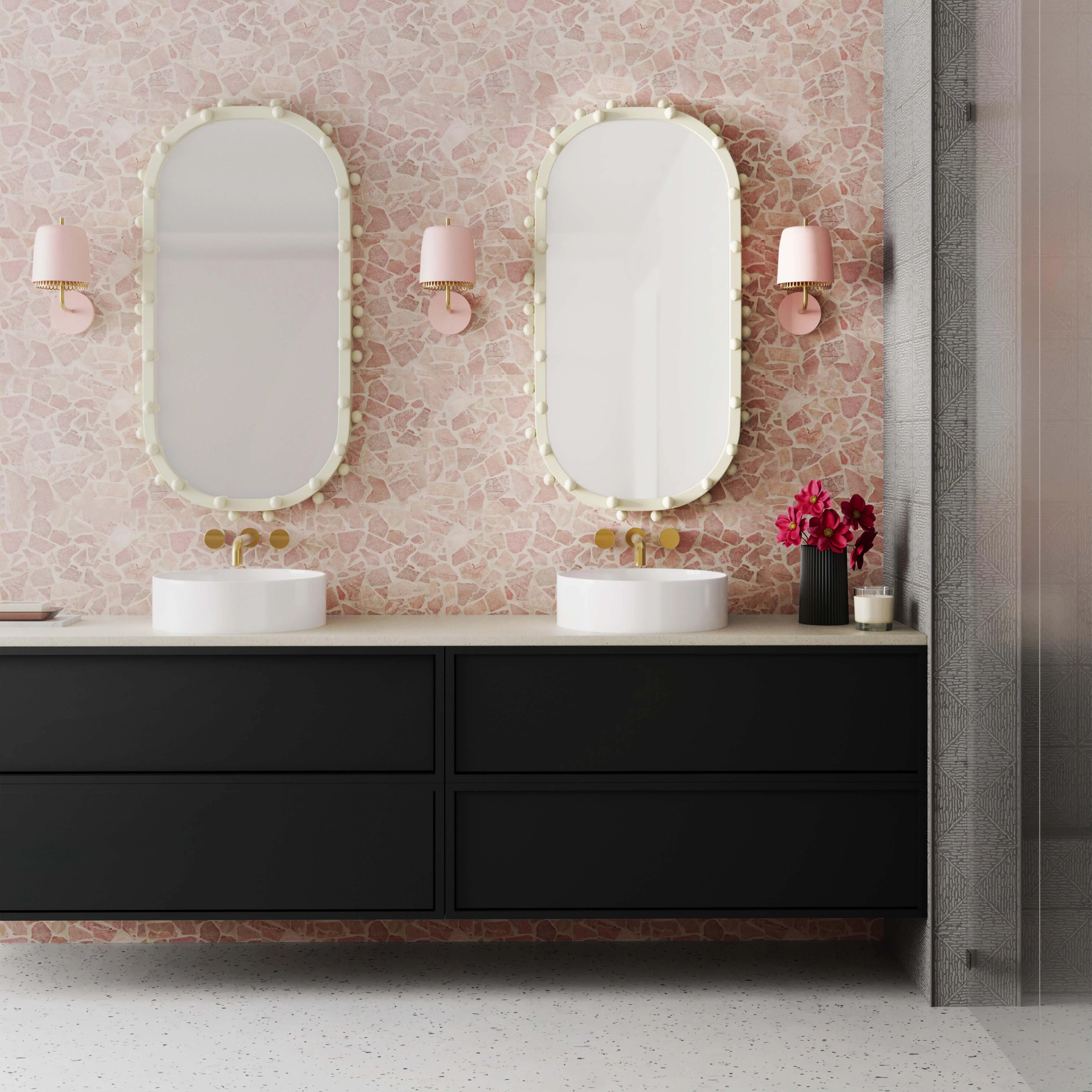 Bubbles Ivory Large Oval Wall Mirror - Remutear
