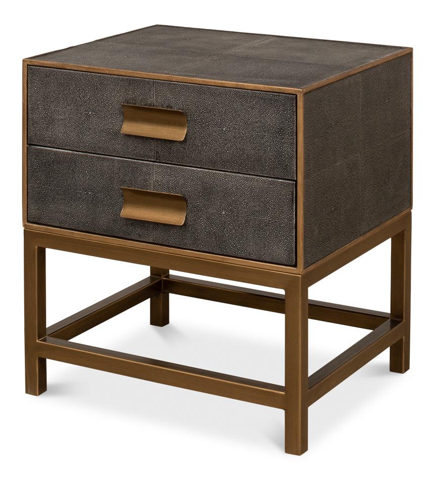 Gideon Shagreen Side Table - Antique Grey - Remutear