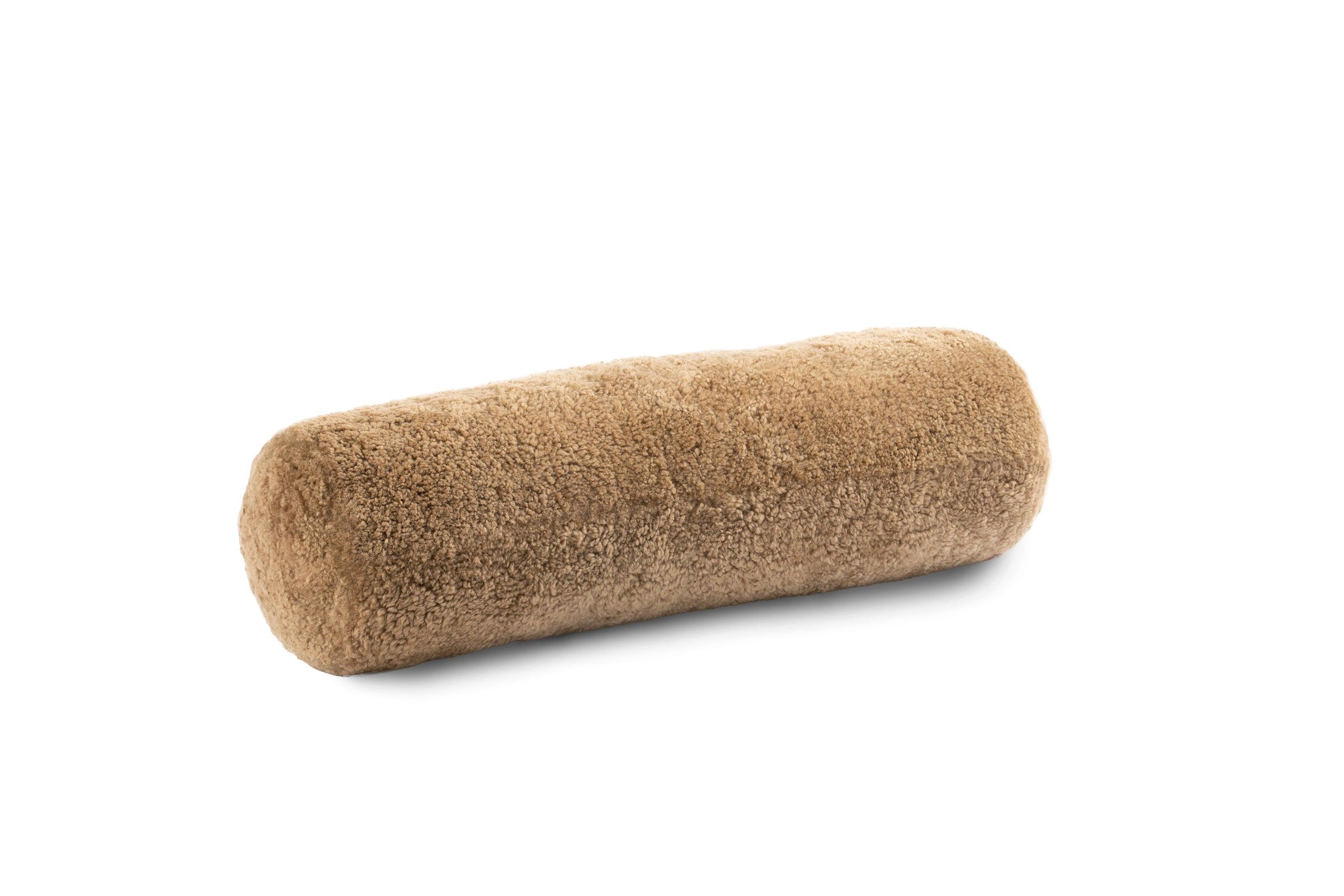 Short Wool Curly Sheepskin Bolster Cushion - Remutear