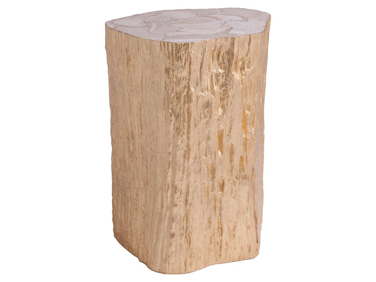 Signature Designs Trunk Segment Accent Table - Gold Leaf - Remutear