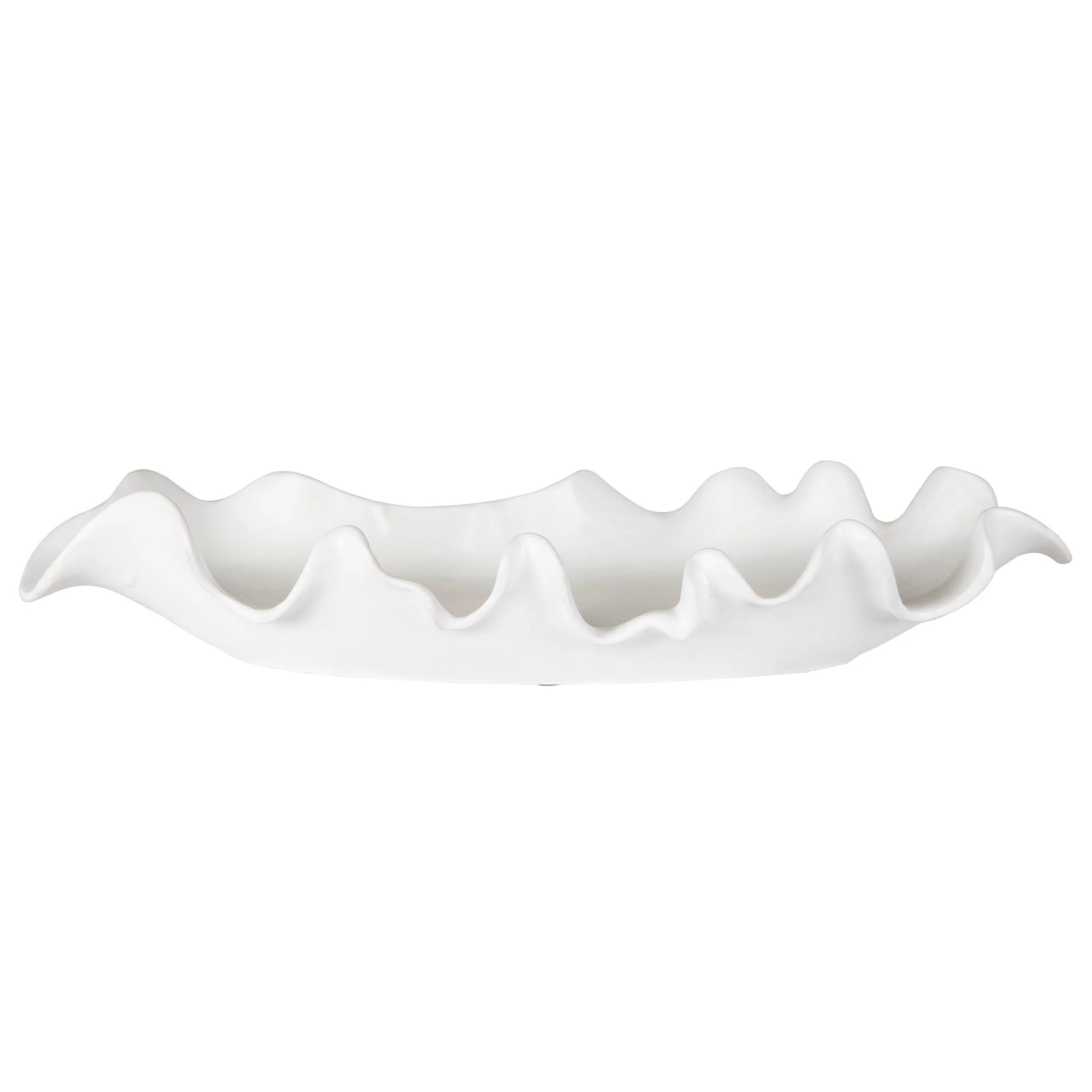 RUFFLED FEATHERS MODERN WHITE BOWL - Remutear