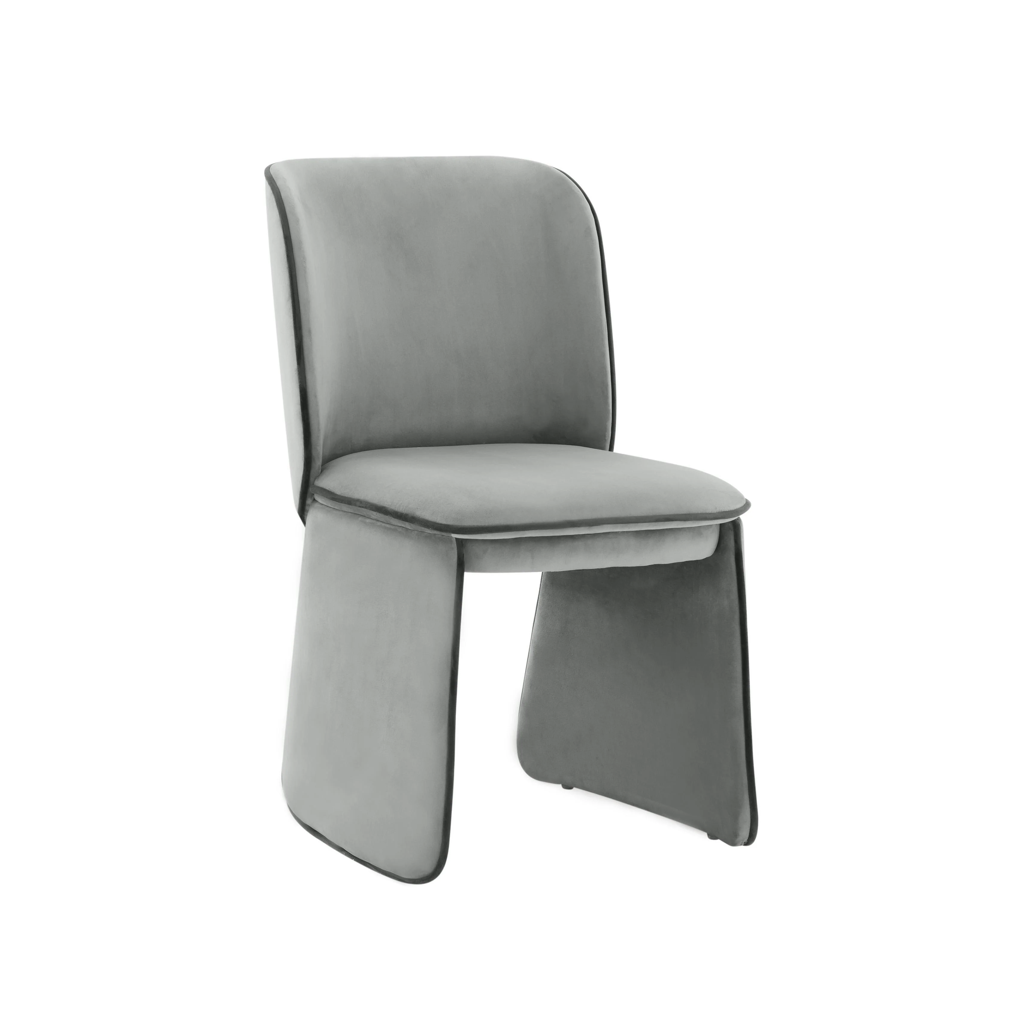 Kinsley Grey Velvet Dining Chair - Remutear