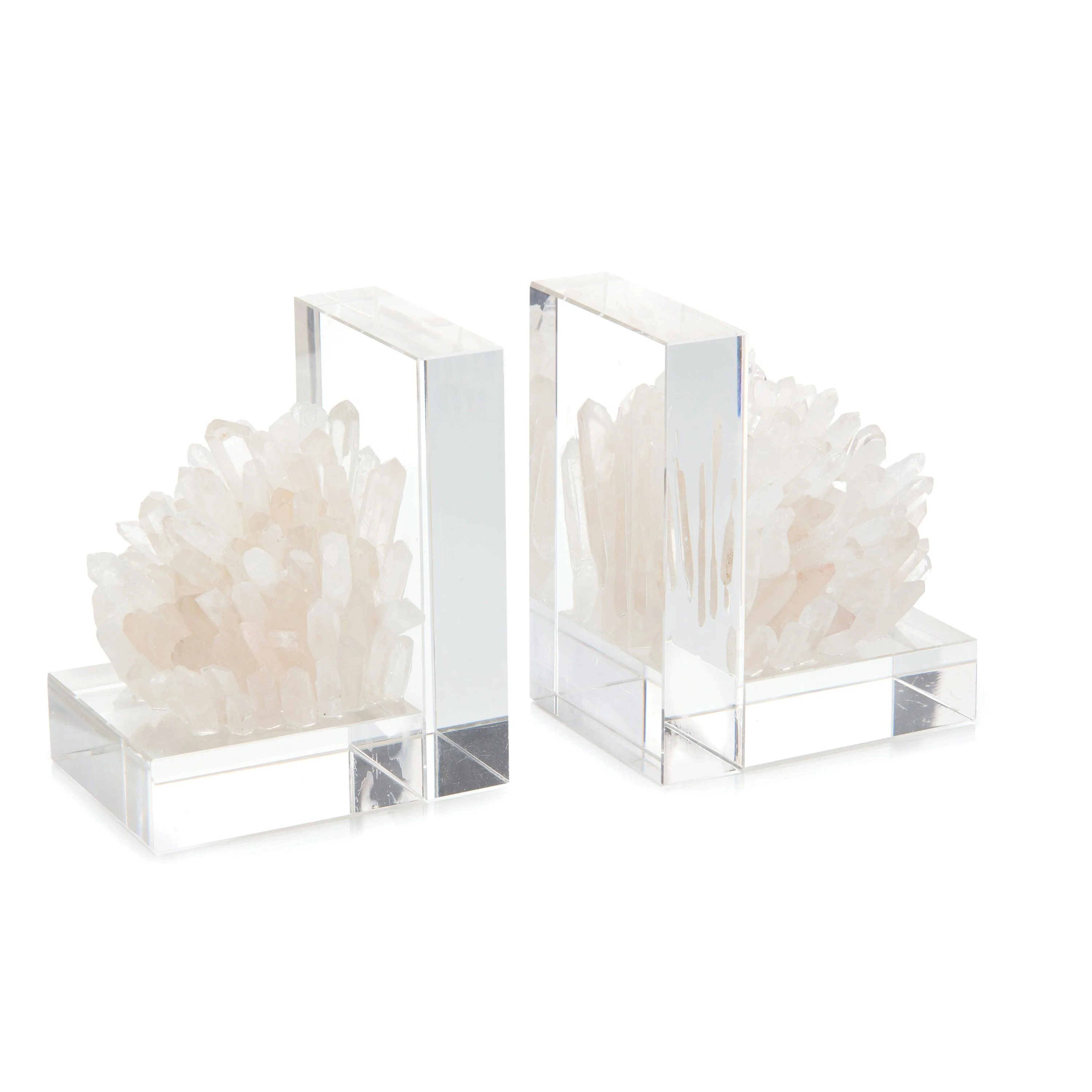 Set Of Two Quartz Crystal Bookends - Remutear