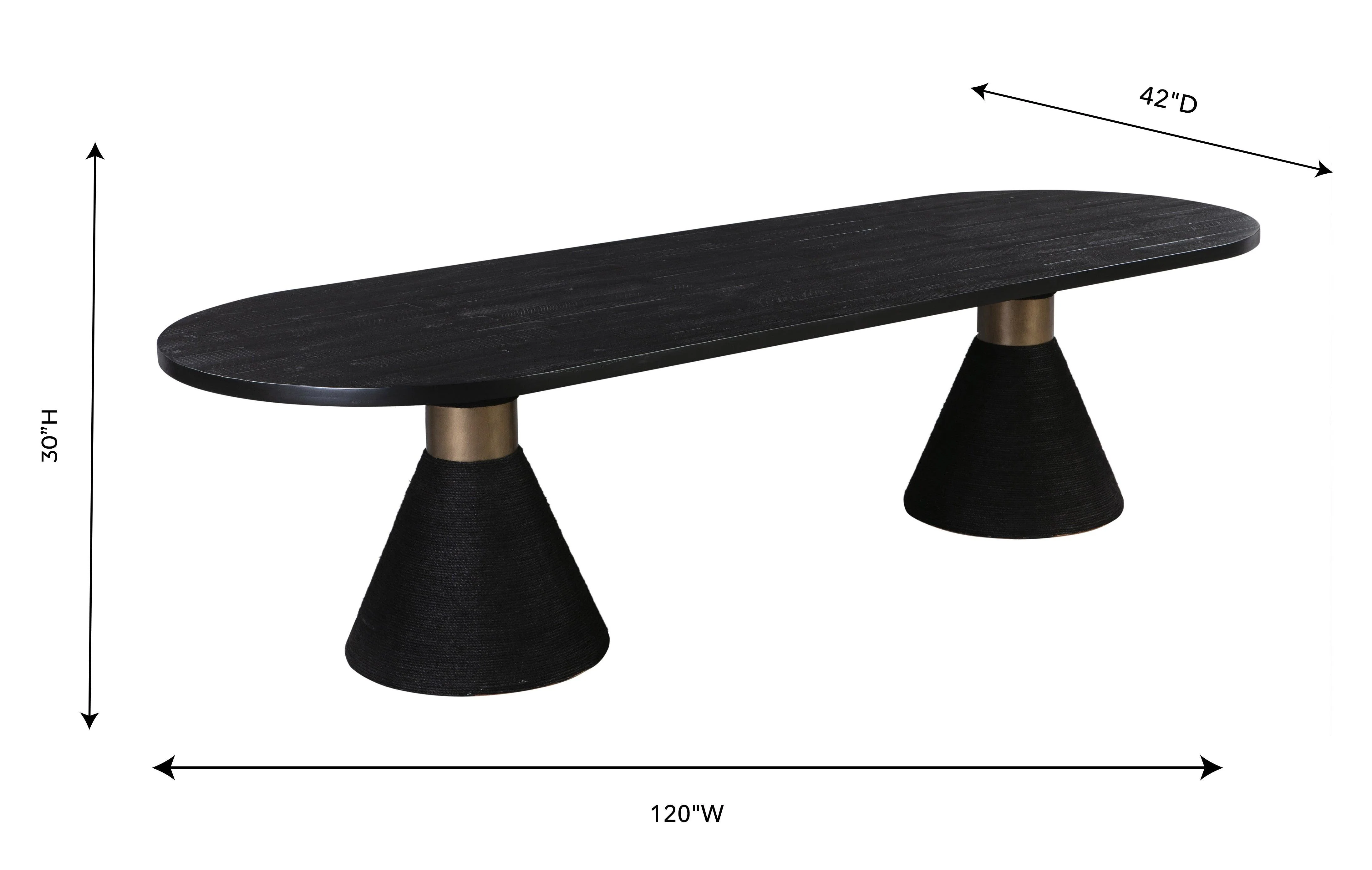 Rishi Black Rope Oval Table - Remutear