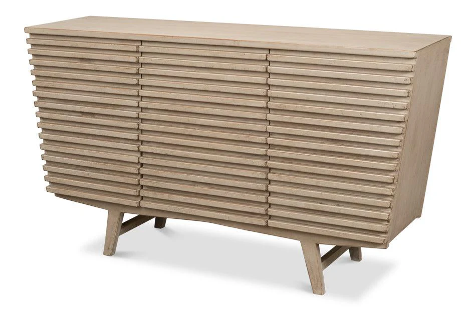 Ribbed 9 Drawer Commode - Stone Grey - Remutear