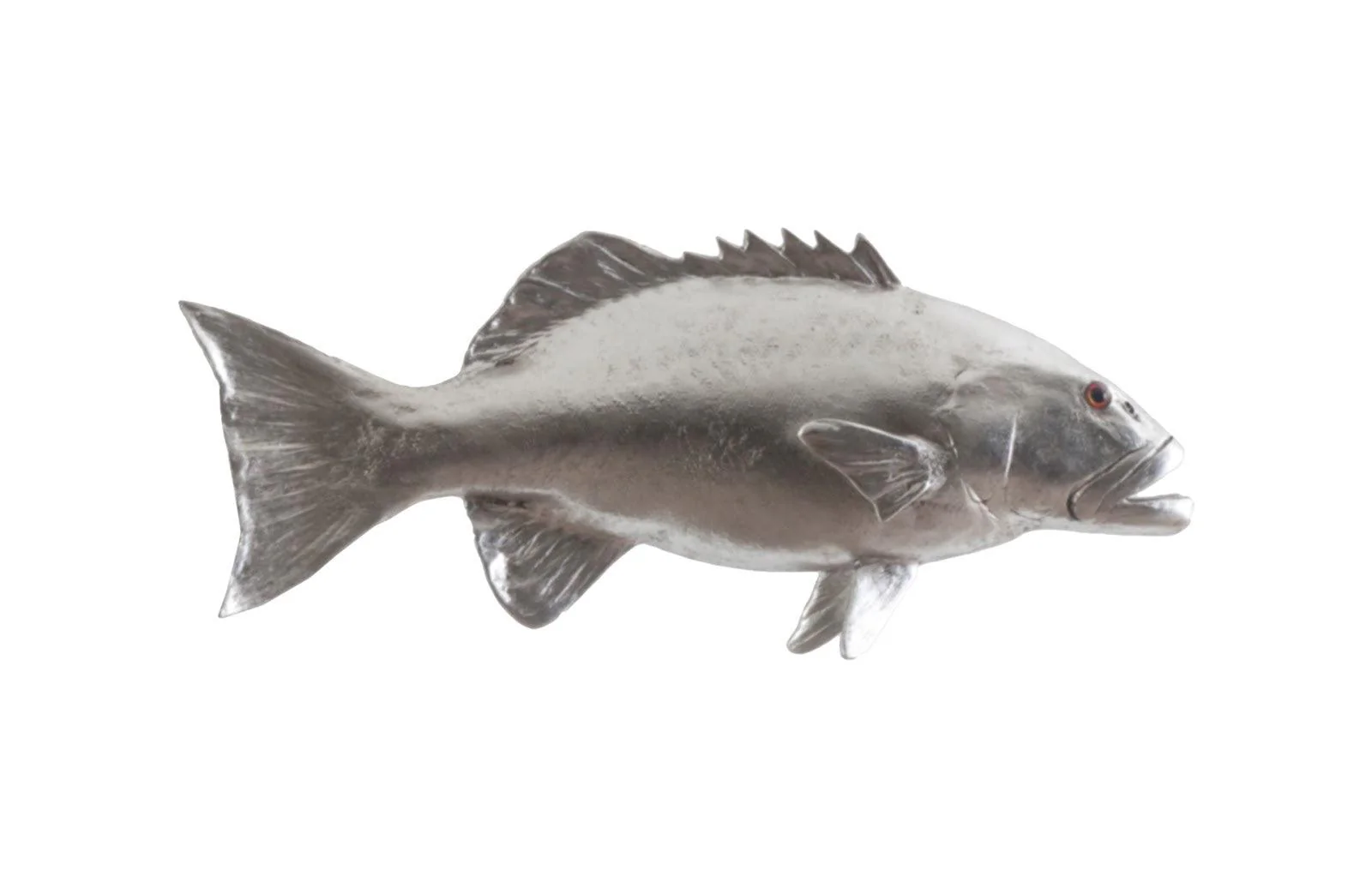 Coral Trout Fish Wall Sculpture, Resin, Silver Leaf - Remutear