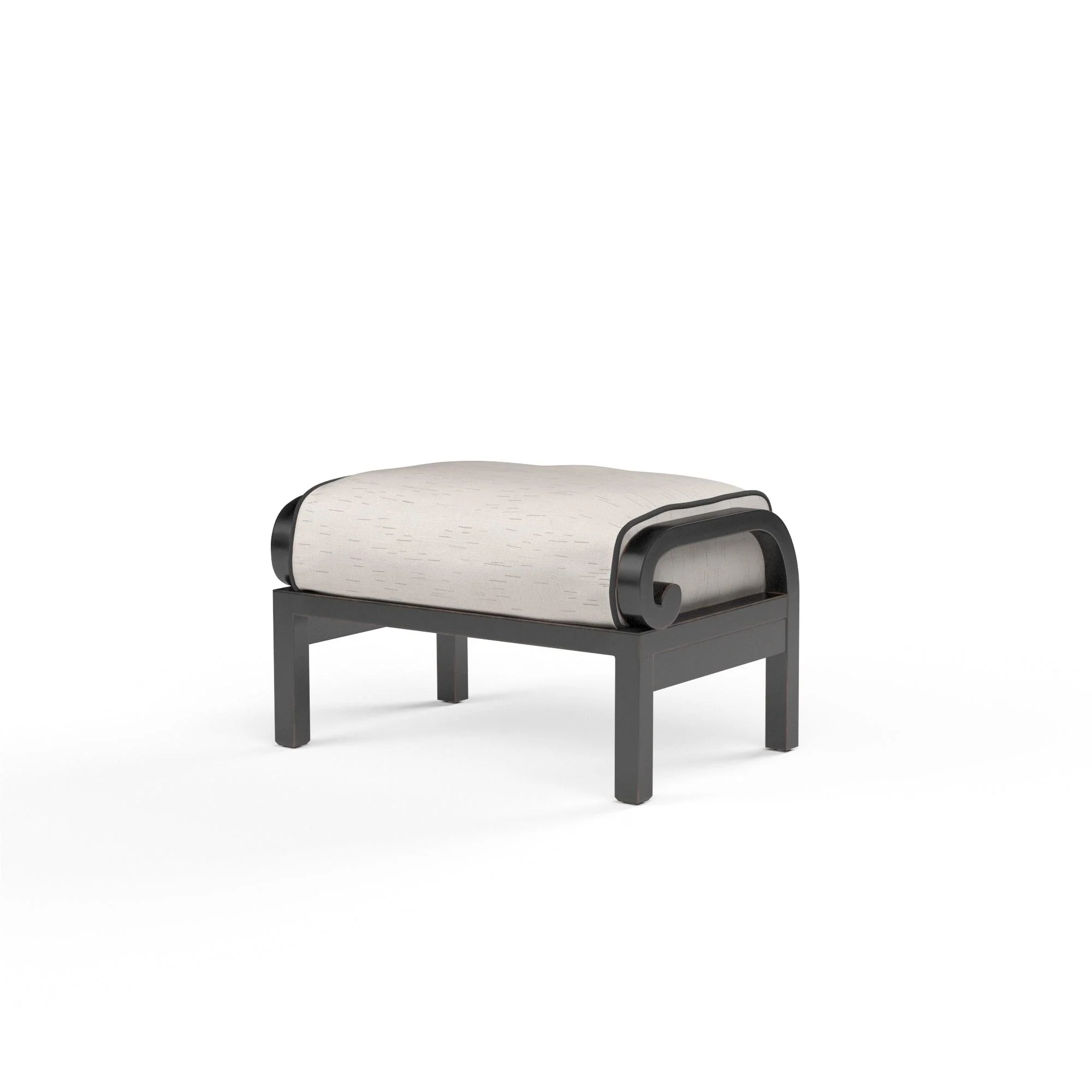 Monterey Ottoman in Frequency Sand w/ Contrast Canvas Java Welt - Remutear