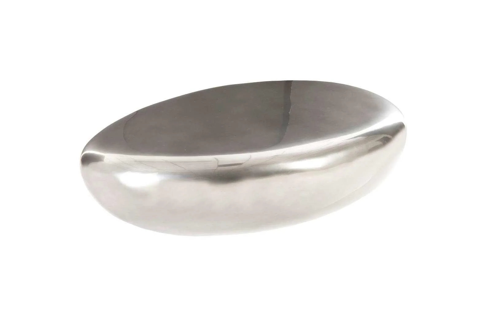 River Stone Coffee Table, Large, Liquid Silver - Remutear