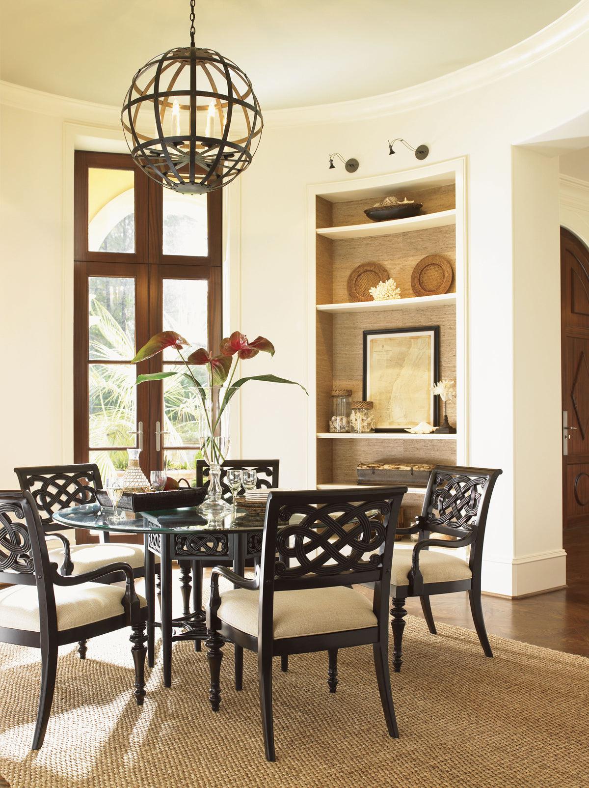 Royal Kahala Sugar And Lace Dining Table With 60 Inch Glass Top - Remutear
