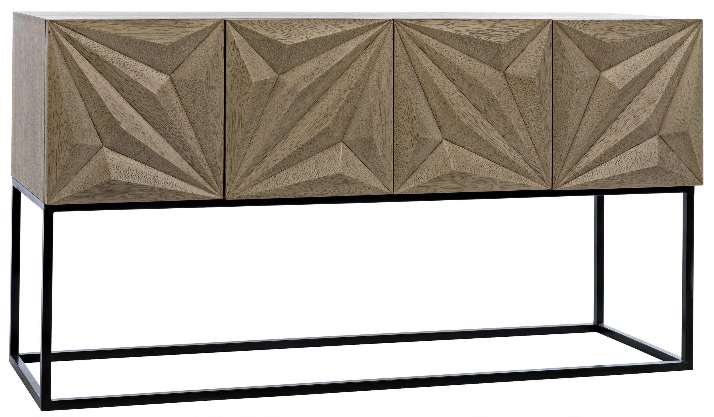 Zurich Console, Bleached Walnut with Steel - Remutear