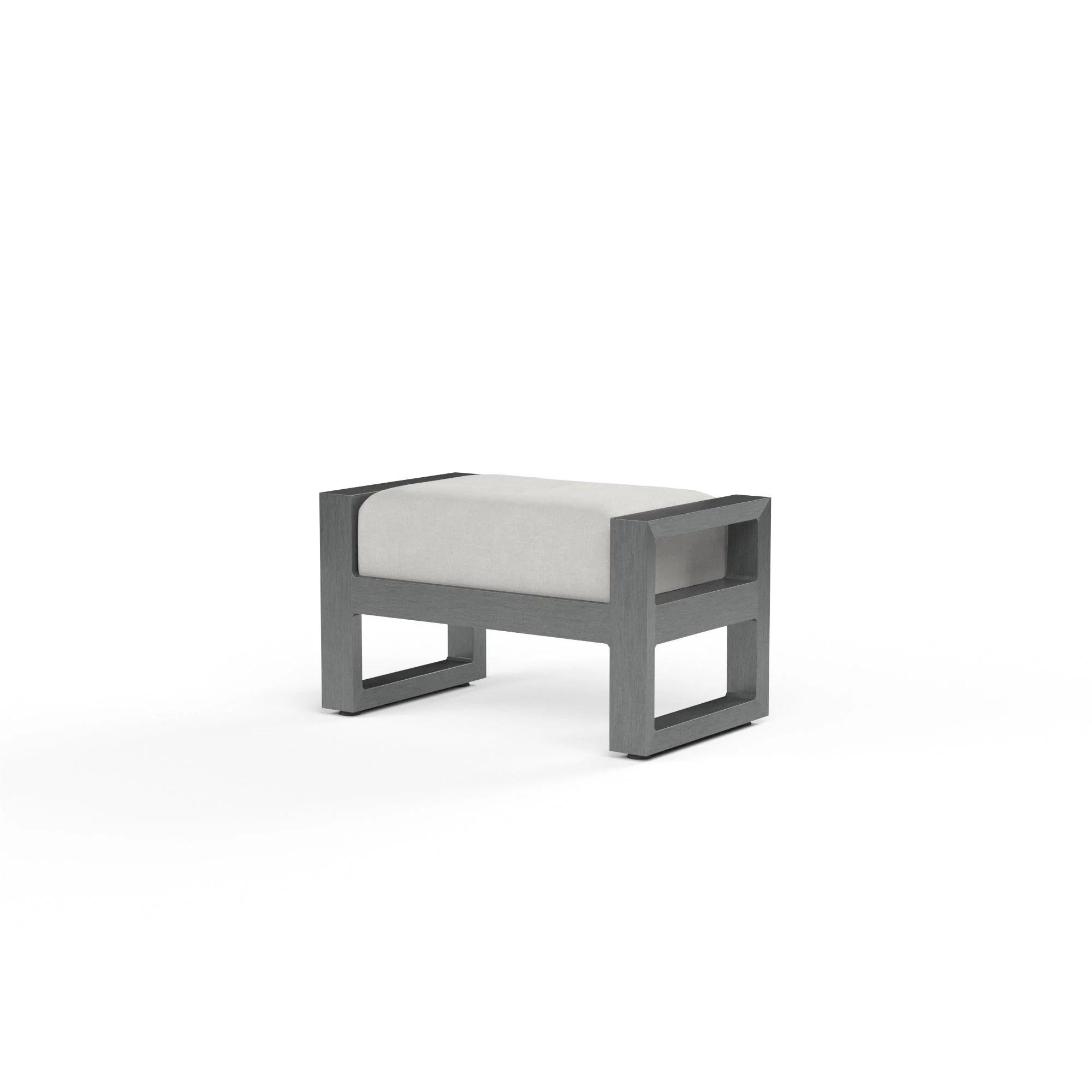 Redondo Ottoman in Cast Silver, No Welt - Remutear