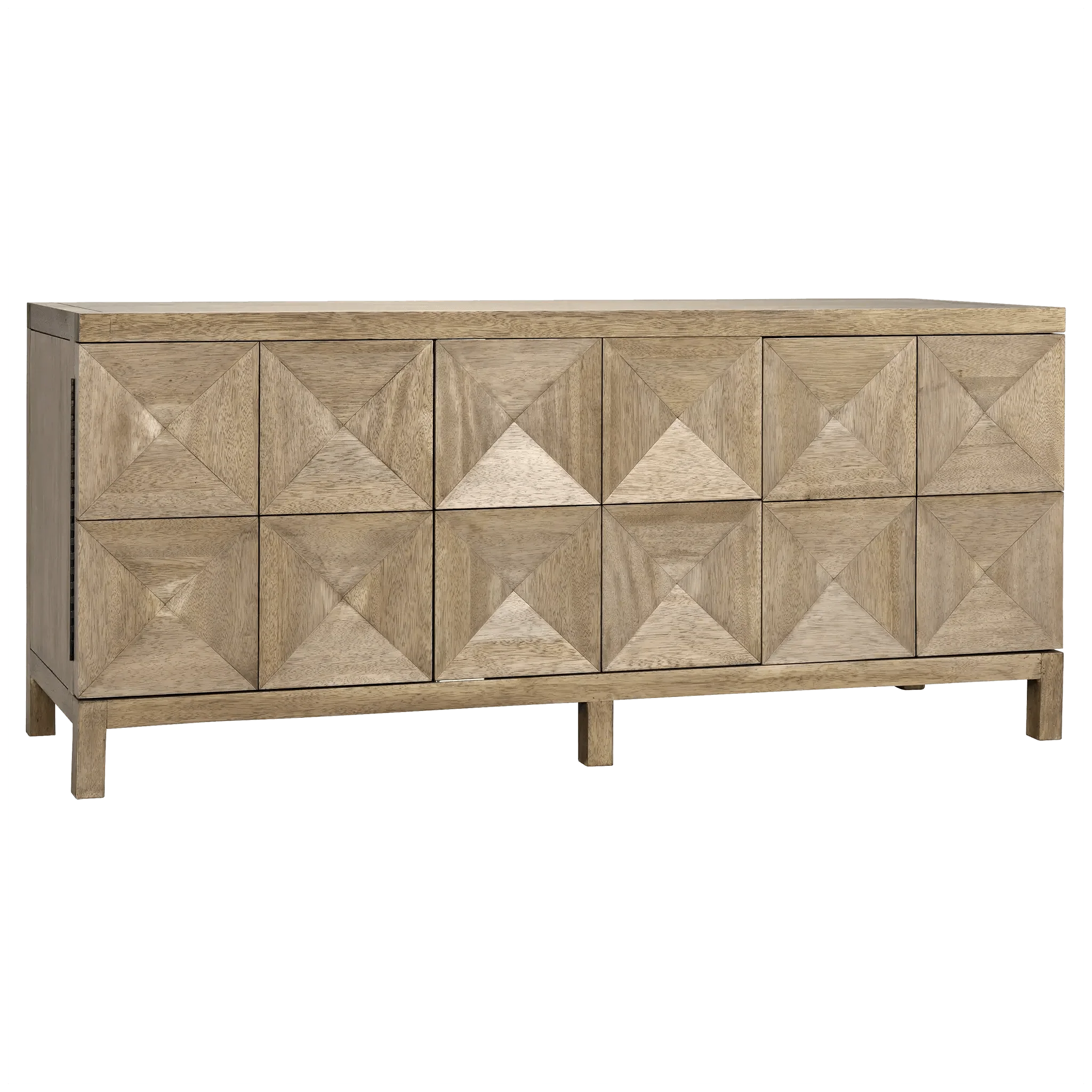 Quadrant 3 Door Sideboard, Washed Walnut - Remutear