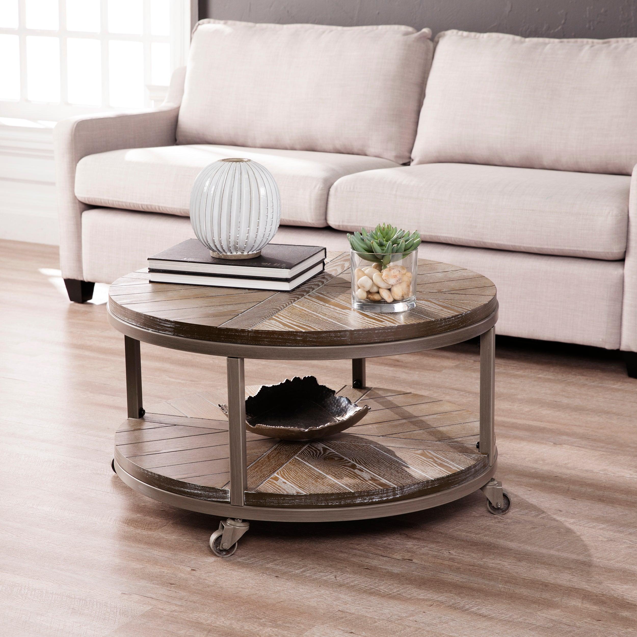 Konya Urban Industrial Round Cocktail Table - Remutear