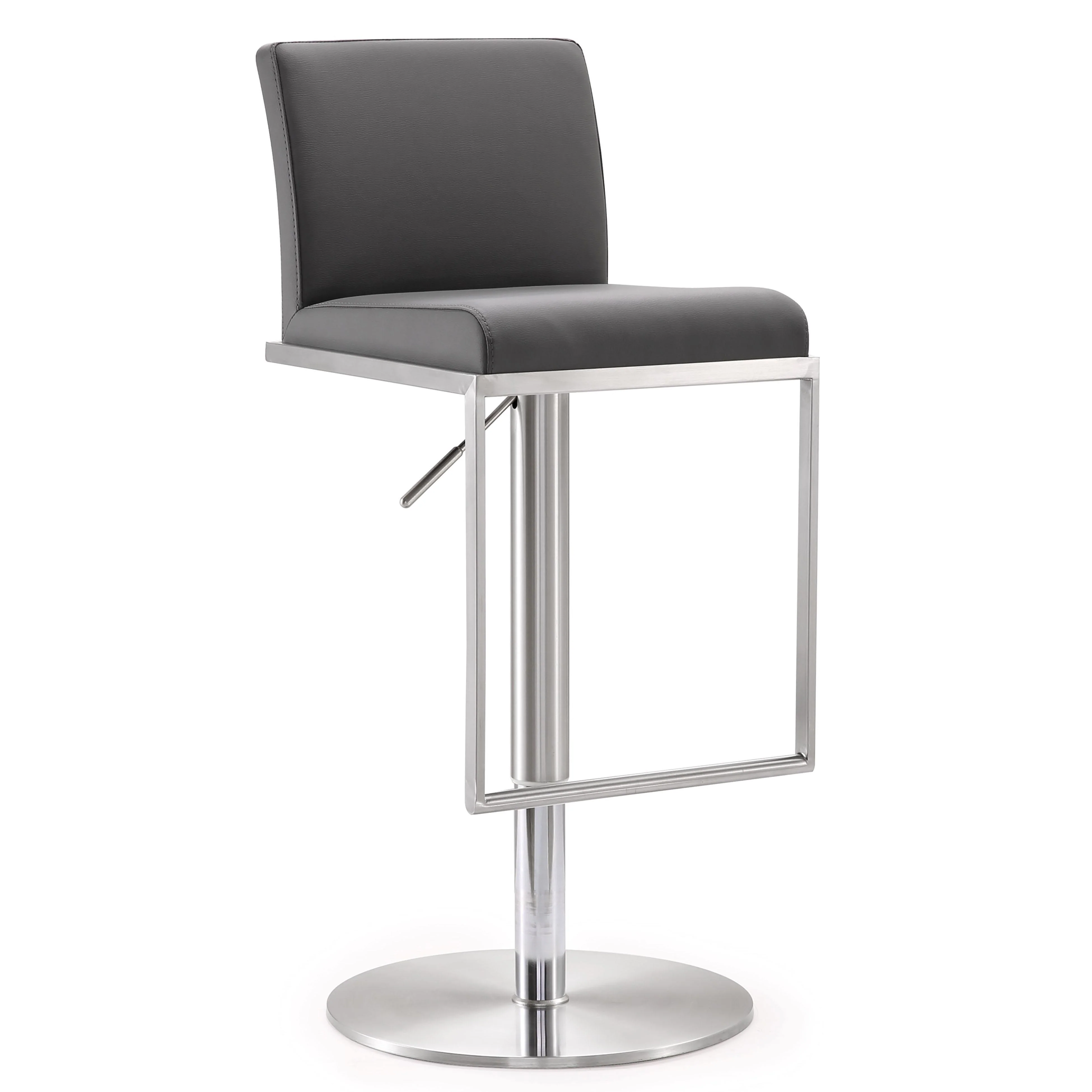 Amalfi Grey Vegan Leather Adjustable Stool - Remutear