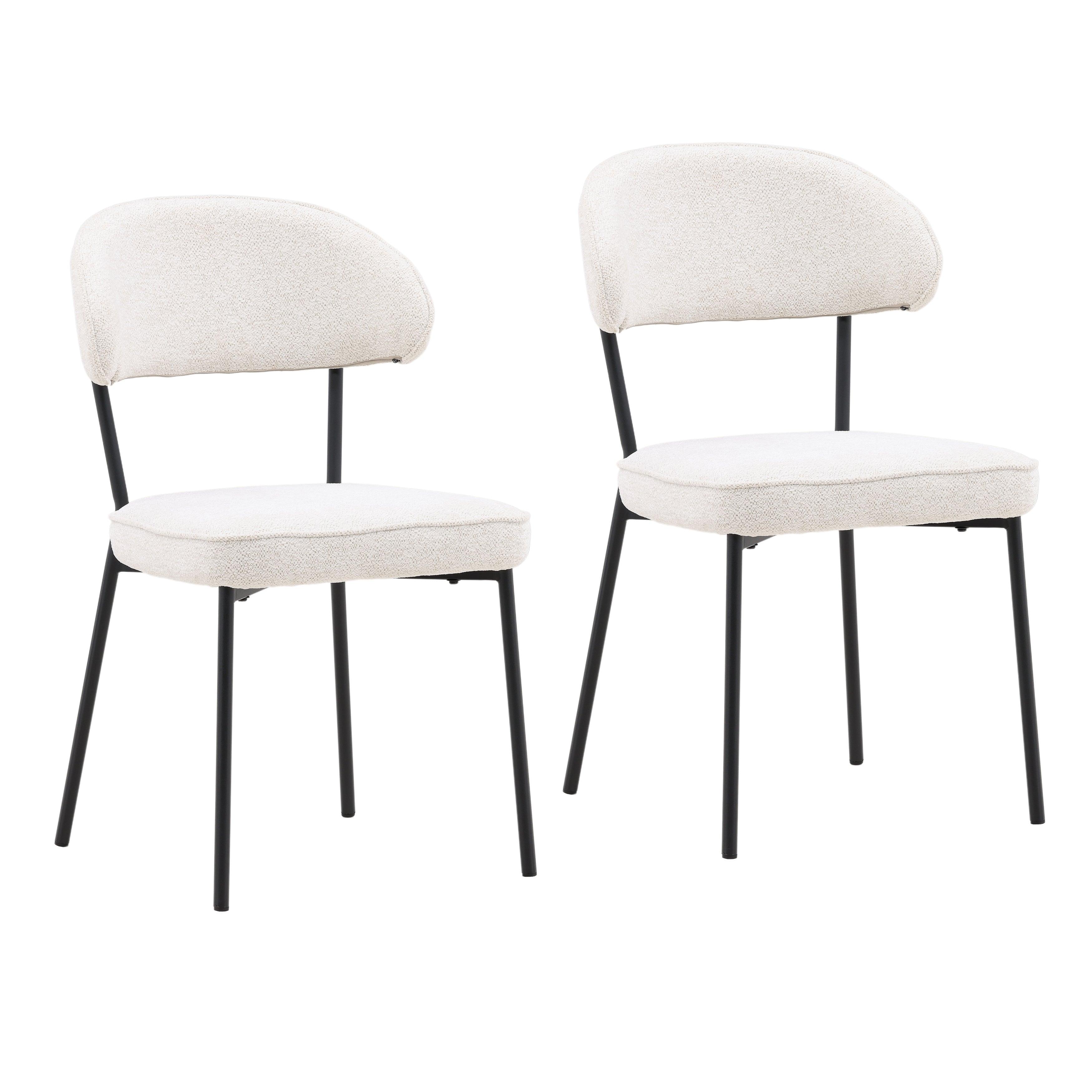 Mera Dining Chair Set of 2 Cream - Remutear