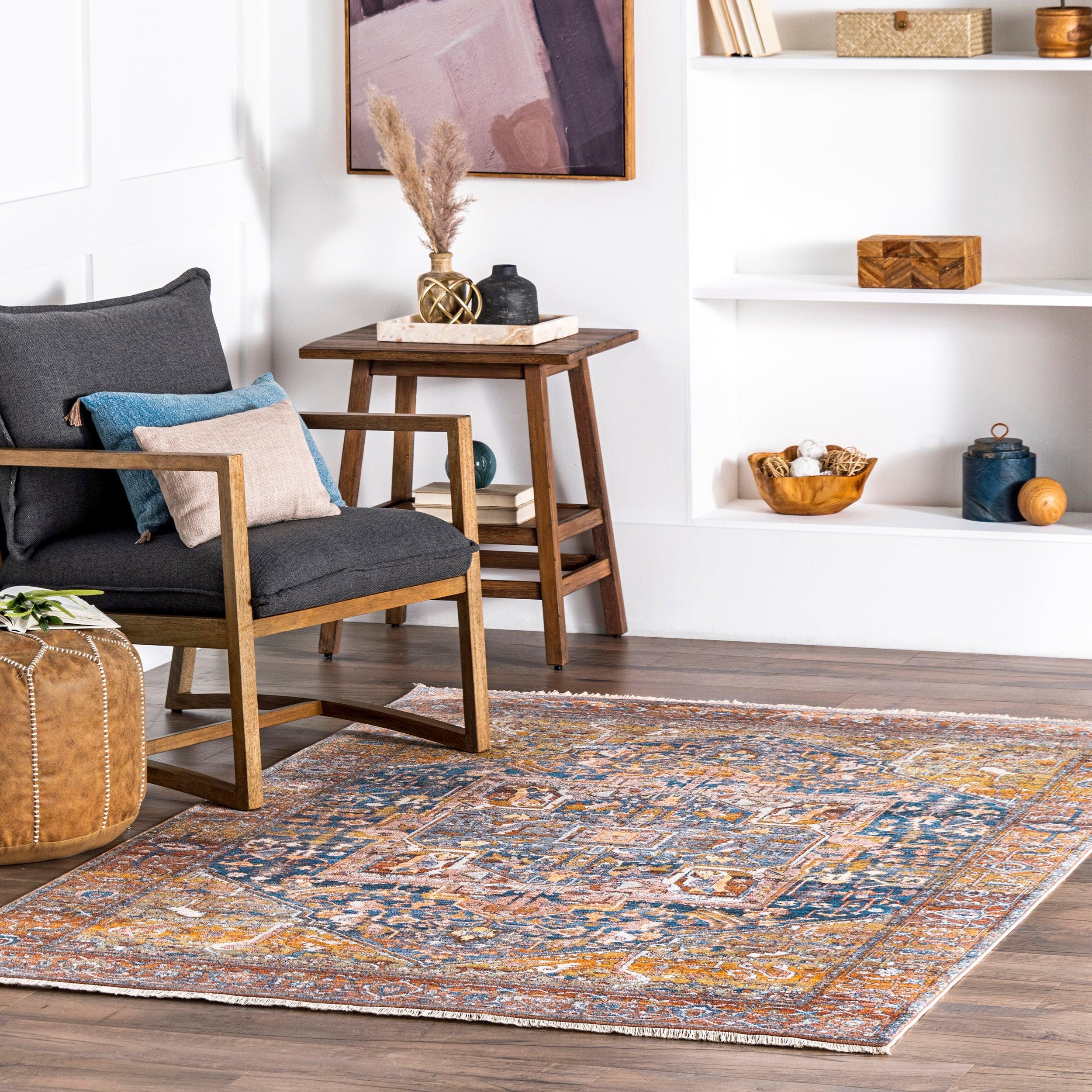 Harriet Vintage Medallion Fringe Area Rug - Remutear