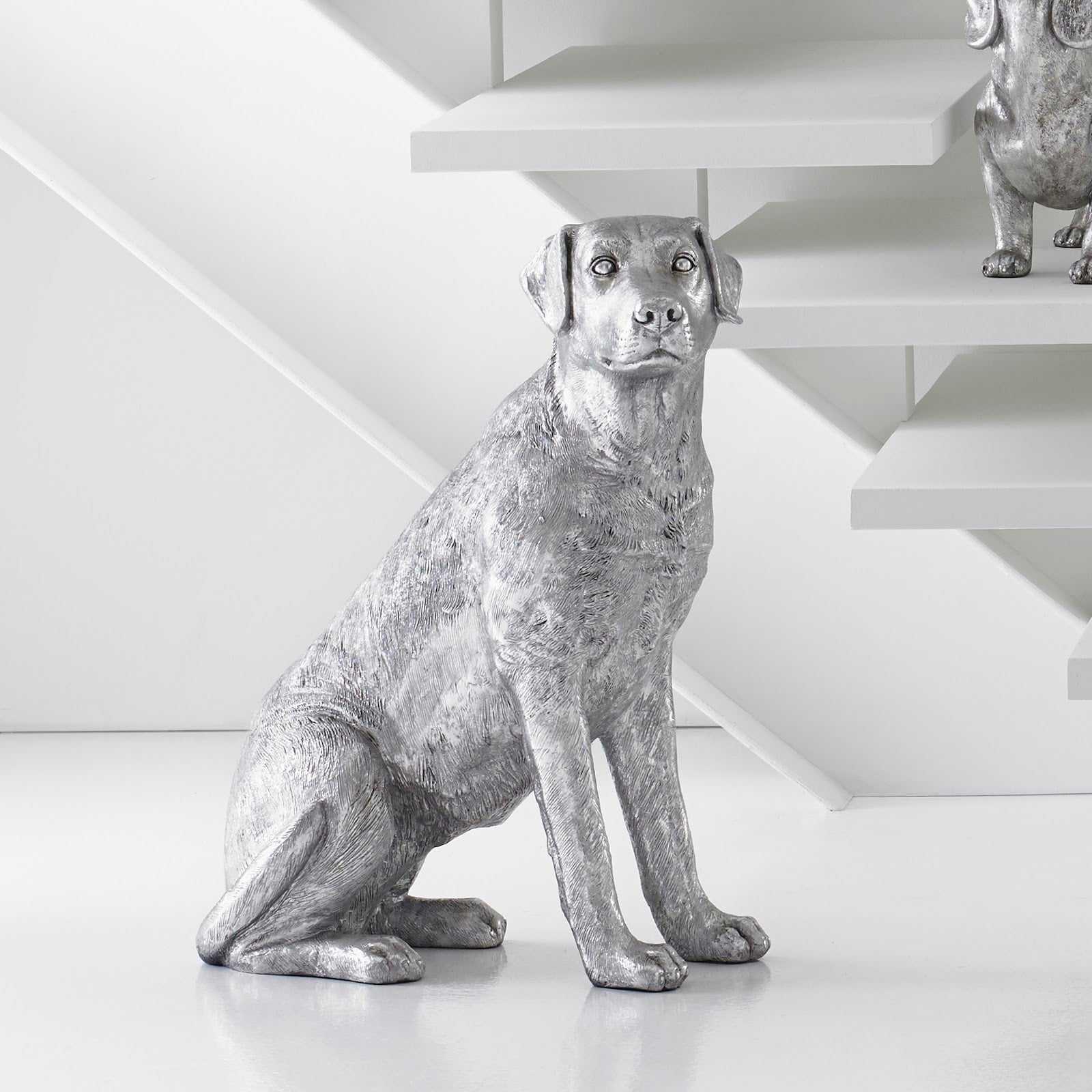Labrador Dog, Sitting, Silver Leaf - Remutear
