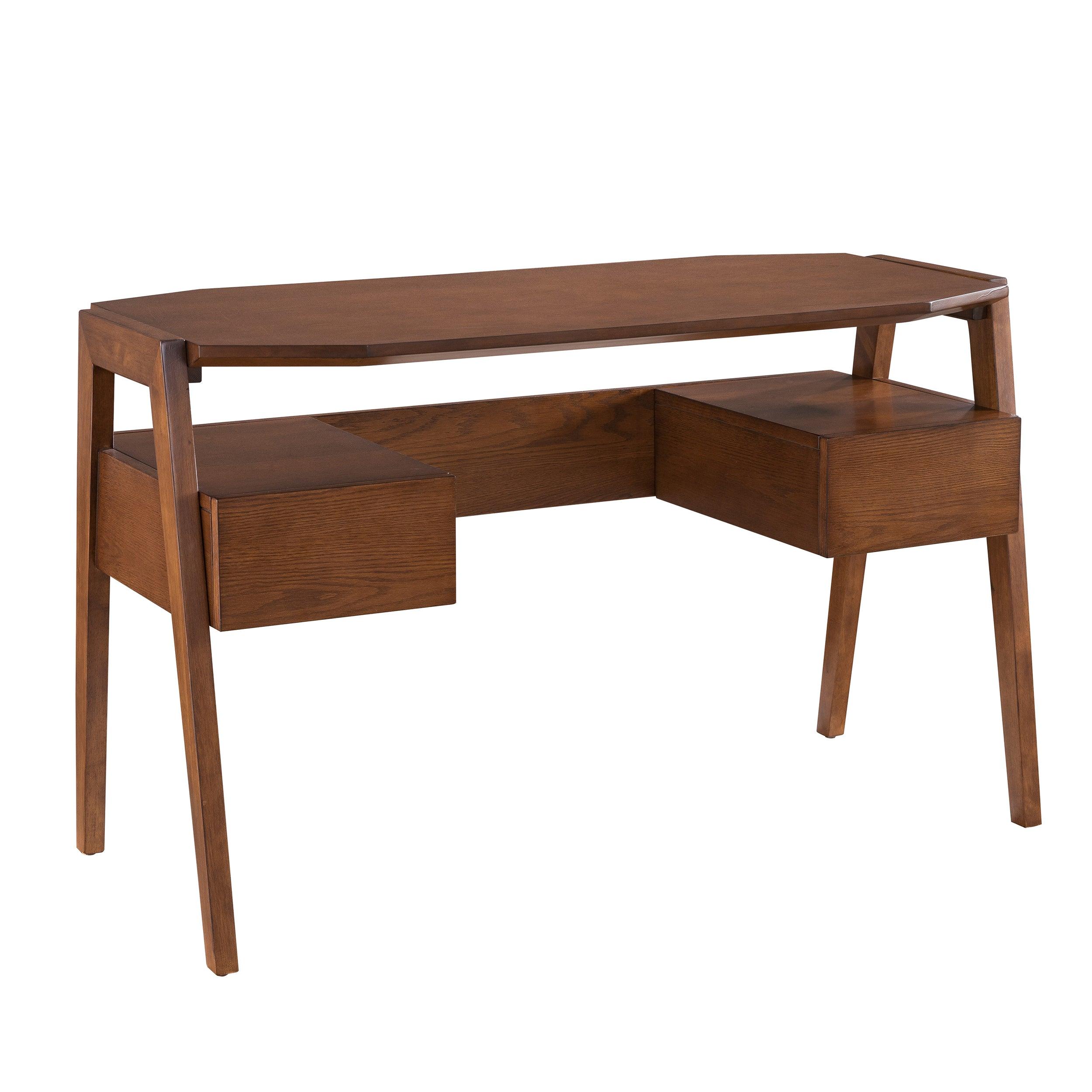 Clyden Midcentury Modern Writing Desk w/ Storage - Remutear