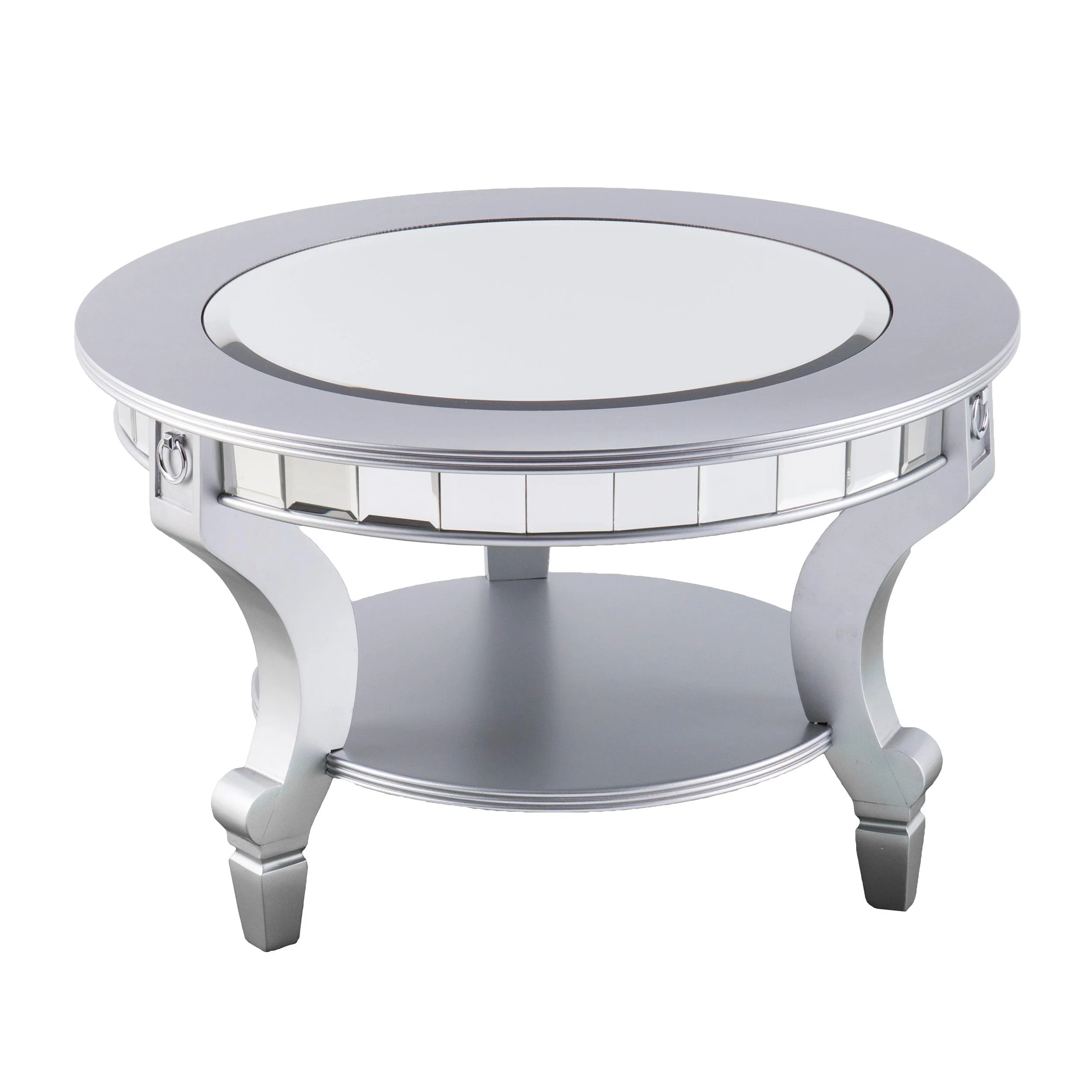 Linsay Mirrored Round Cocktail Table - Remutear