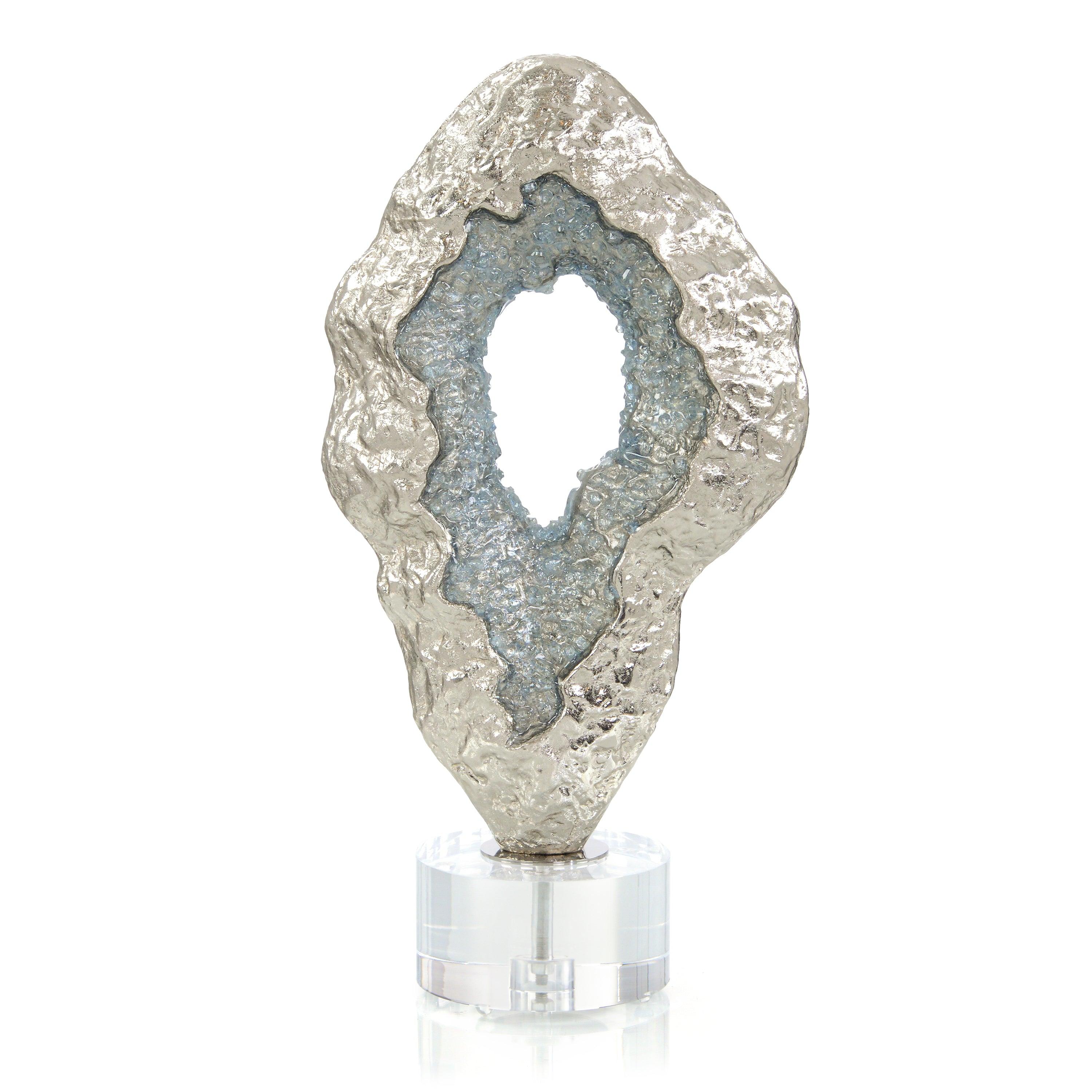 Fluctuating Blue Geode Sculpture - Remutear