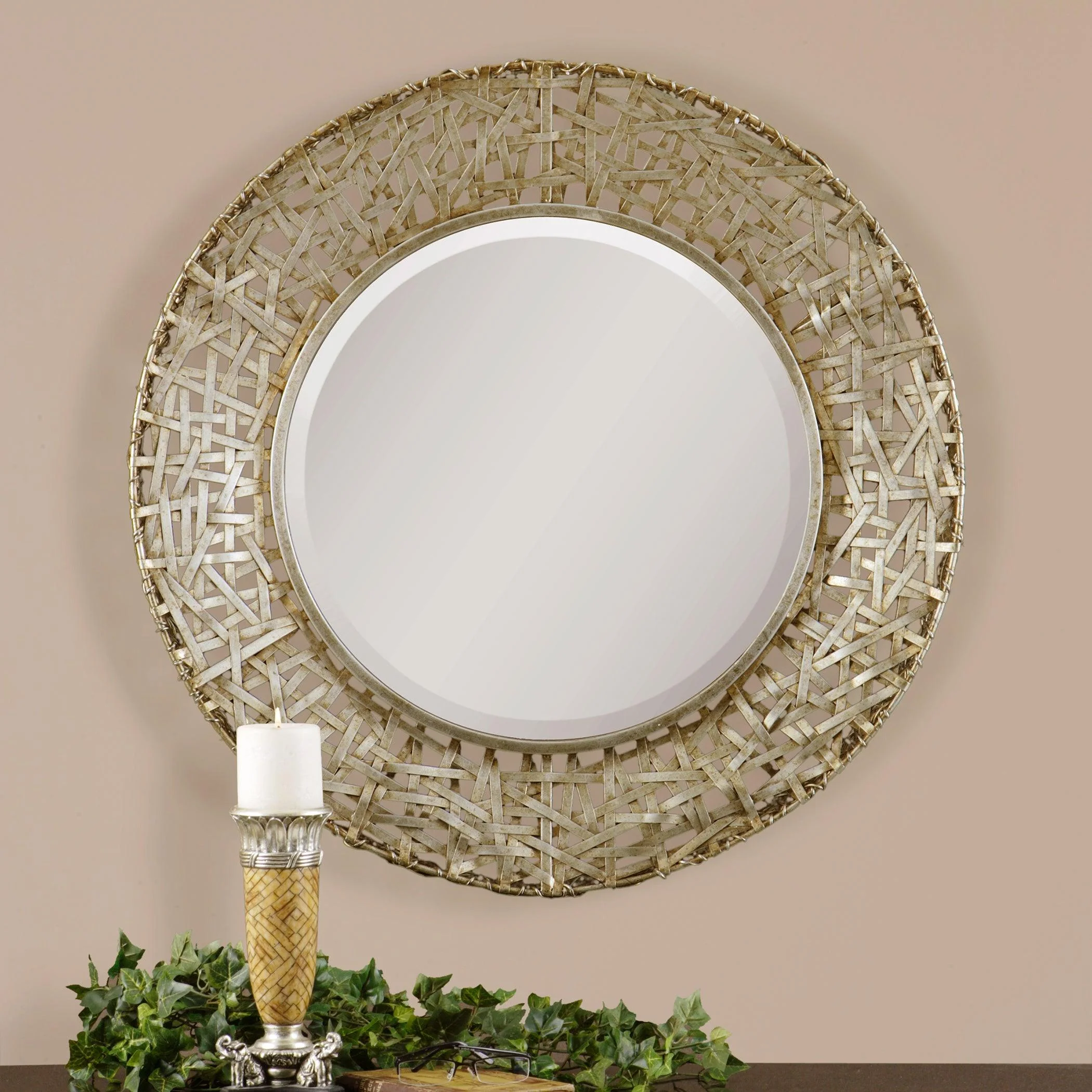 ALITA CHAMPAGNE WOVEN METAL MIRROR - Remutear