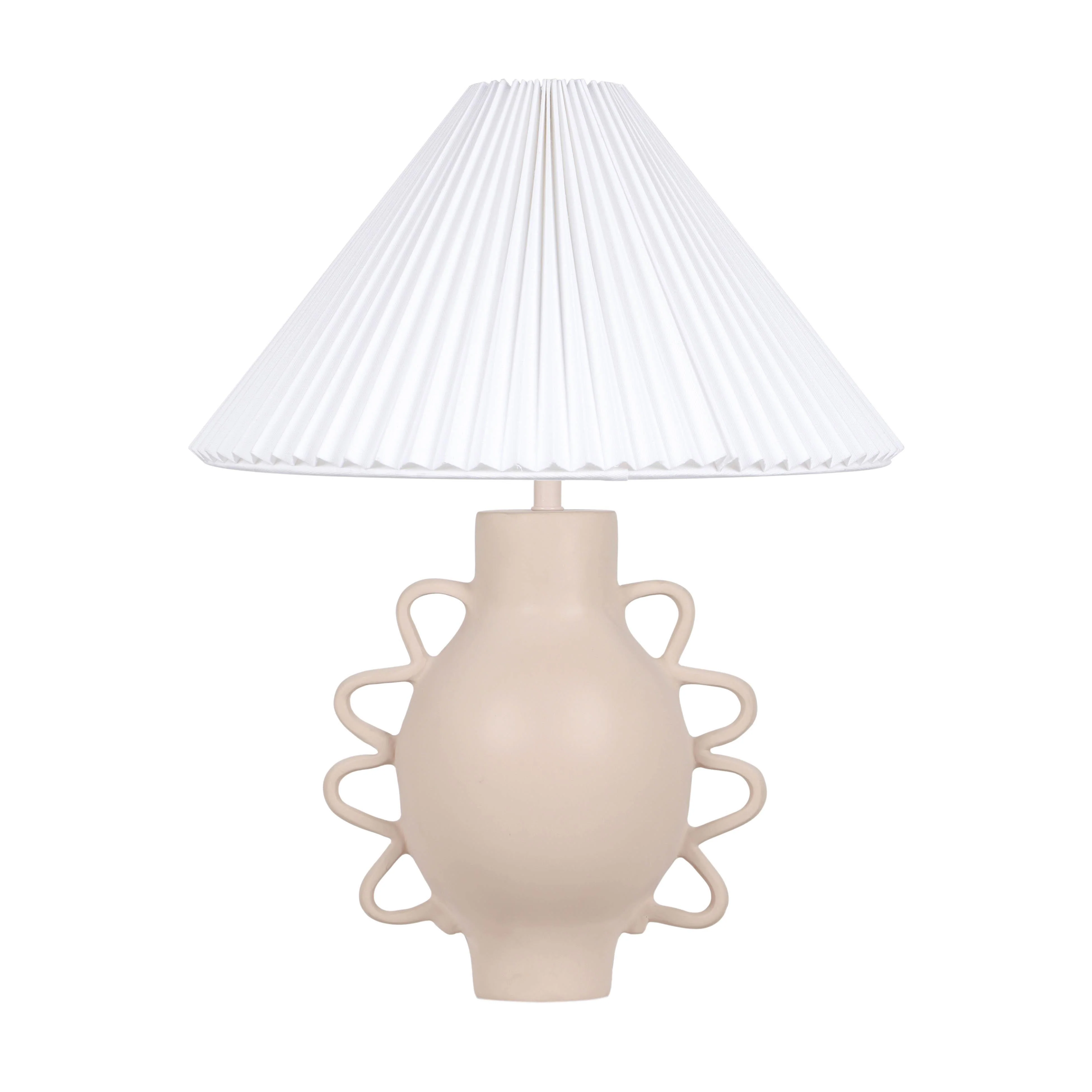 Hazza Cream Pleated Table Lamp - Remutear