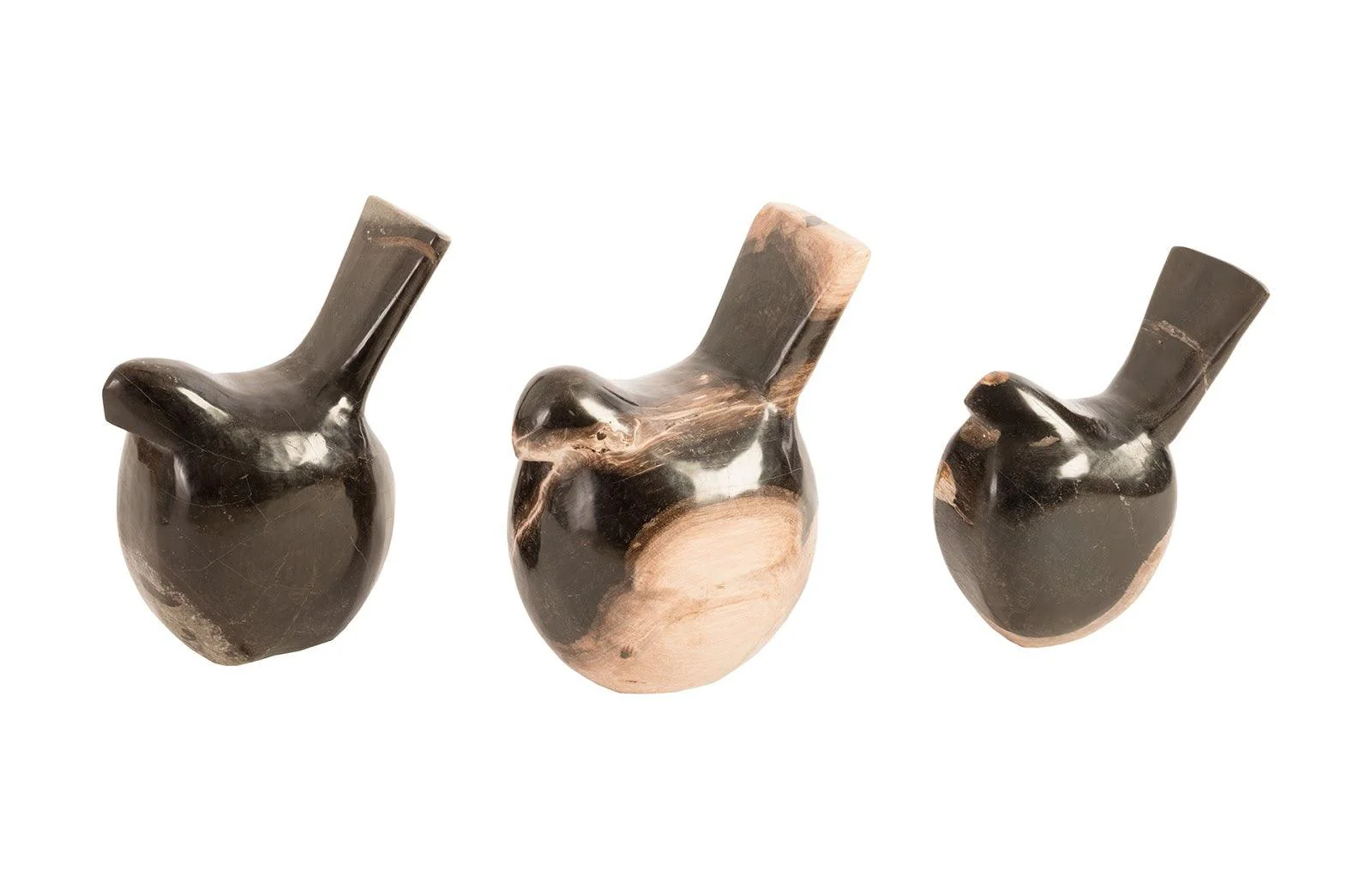 Petrified Wood Birds, Set of 3 - Remutear