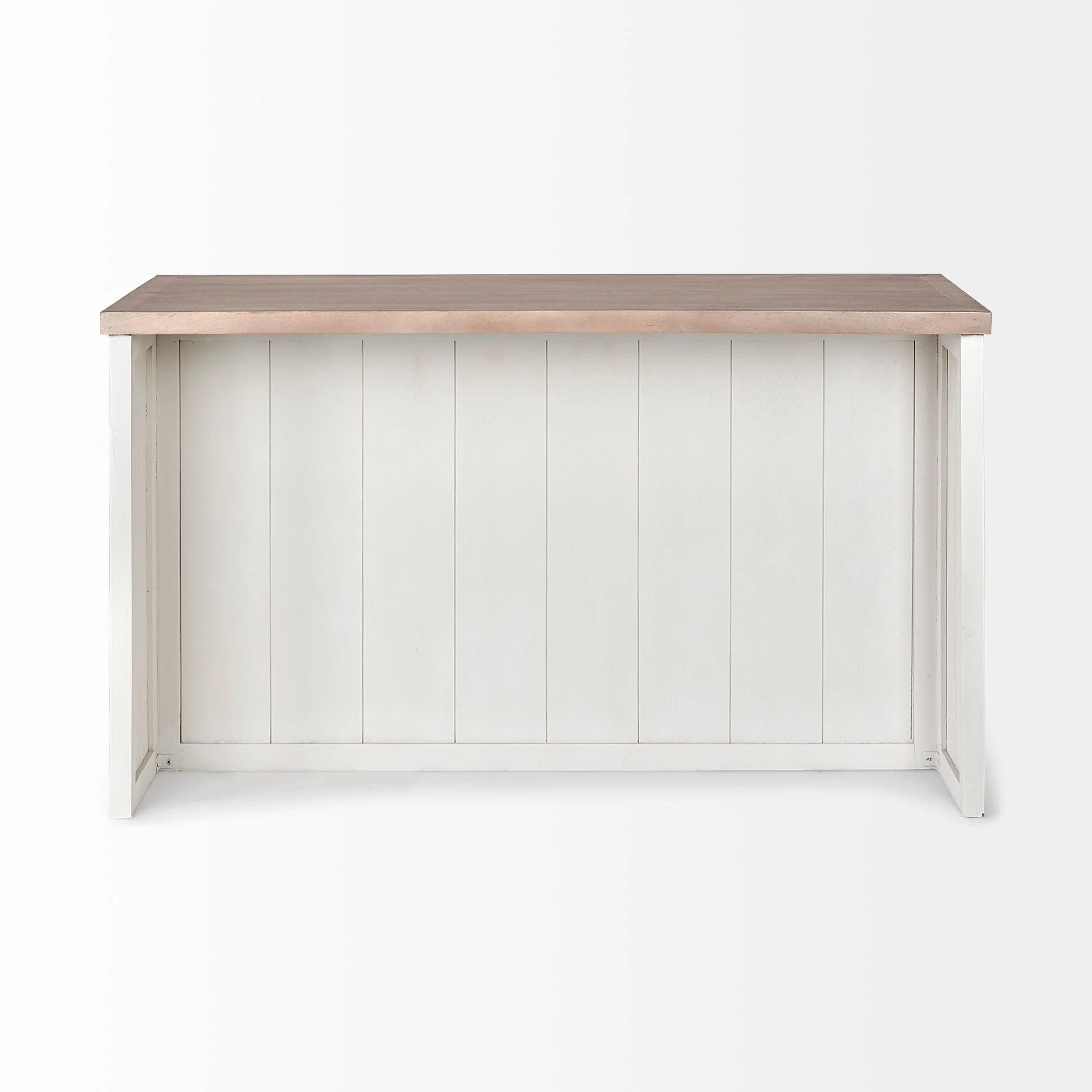 Fairview II White and Brown Two-Tone Stain Solid Wood Kitchen Island - Remutear