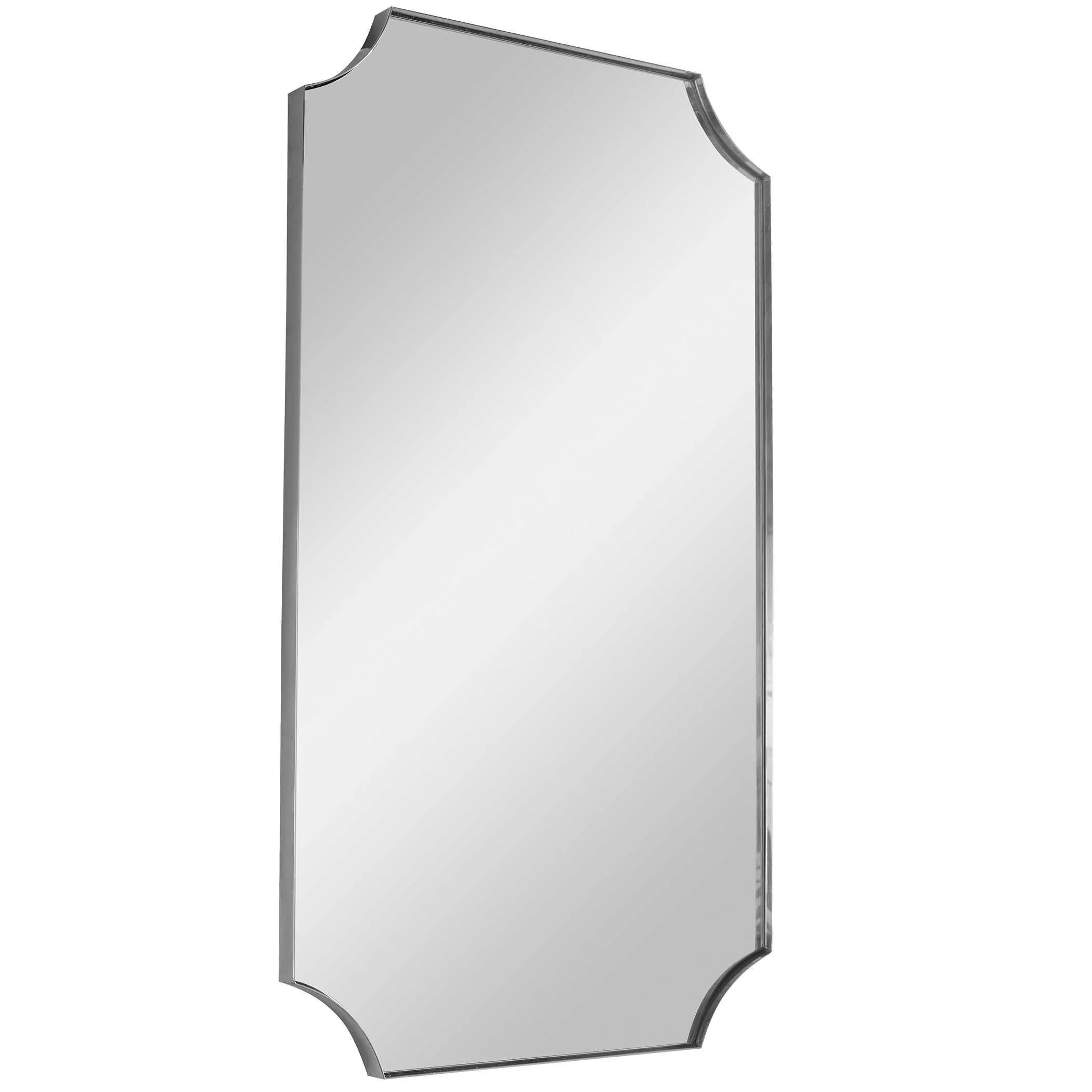 LENNOX NICKEL SCALLOPED CORNER MIRROR - Remutear