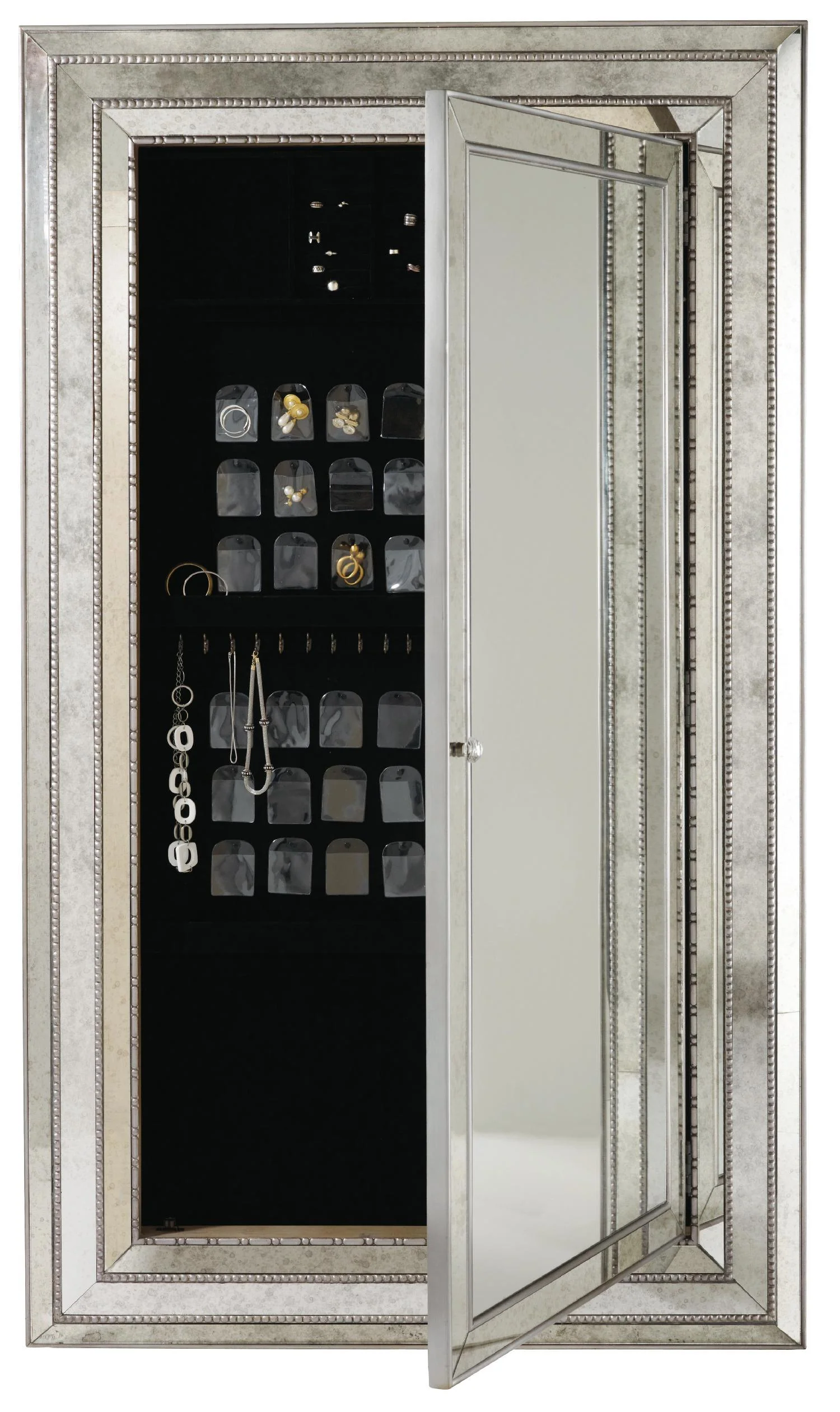 Melange Glamour Floor Mirror withJewelry Armoire Storage - Remutear