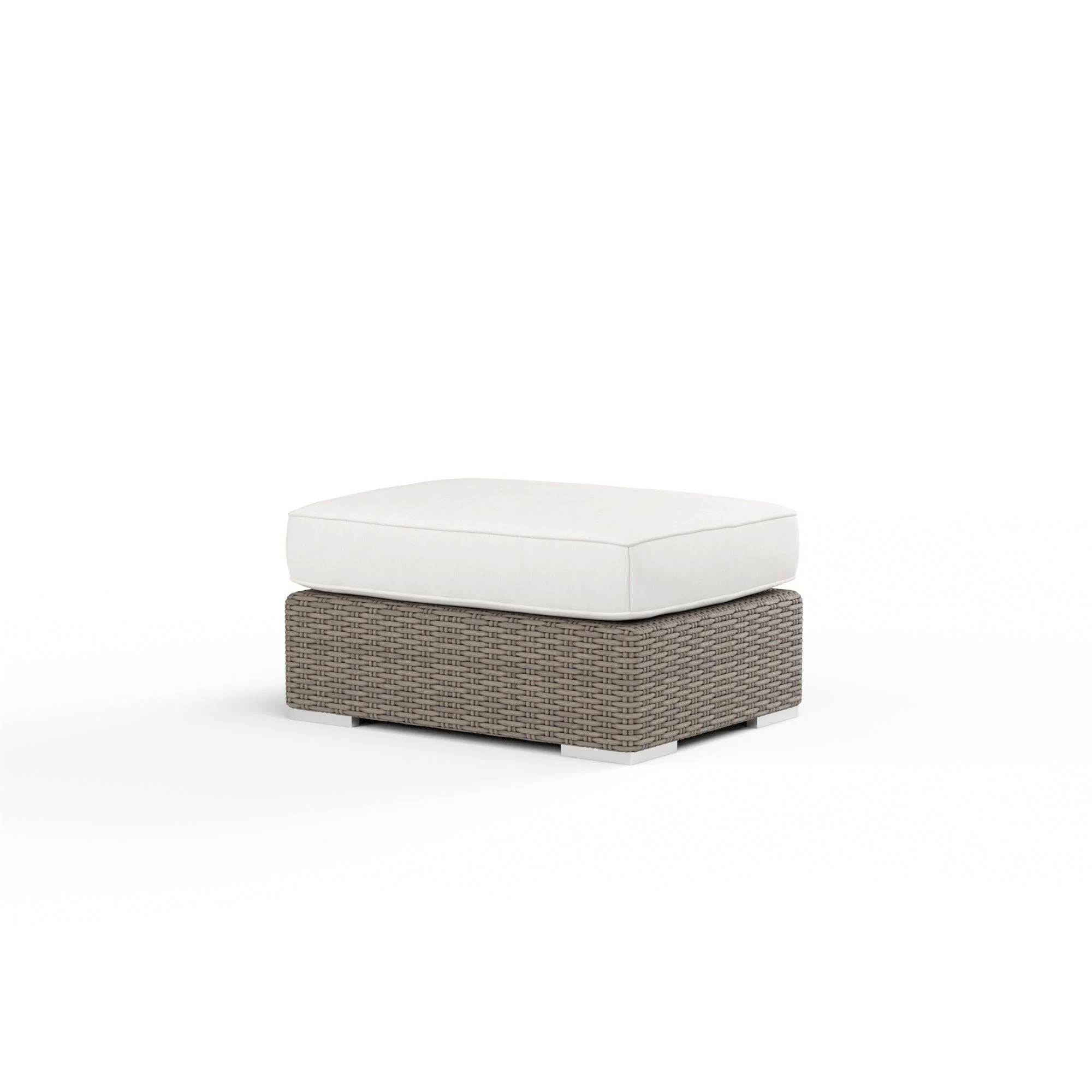Coronado Ottoman in Canvas Flax w/ Self Welt - Remutear