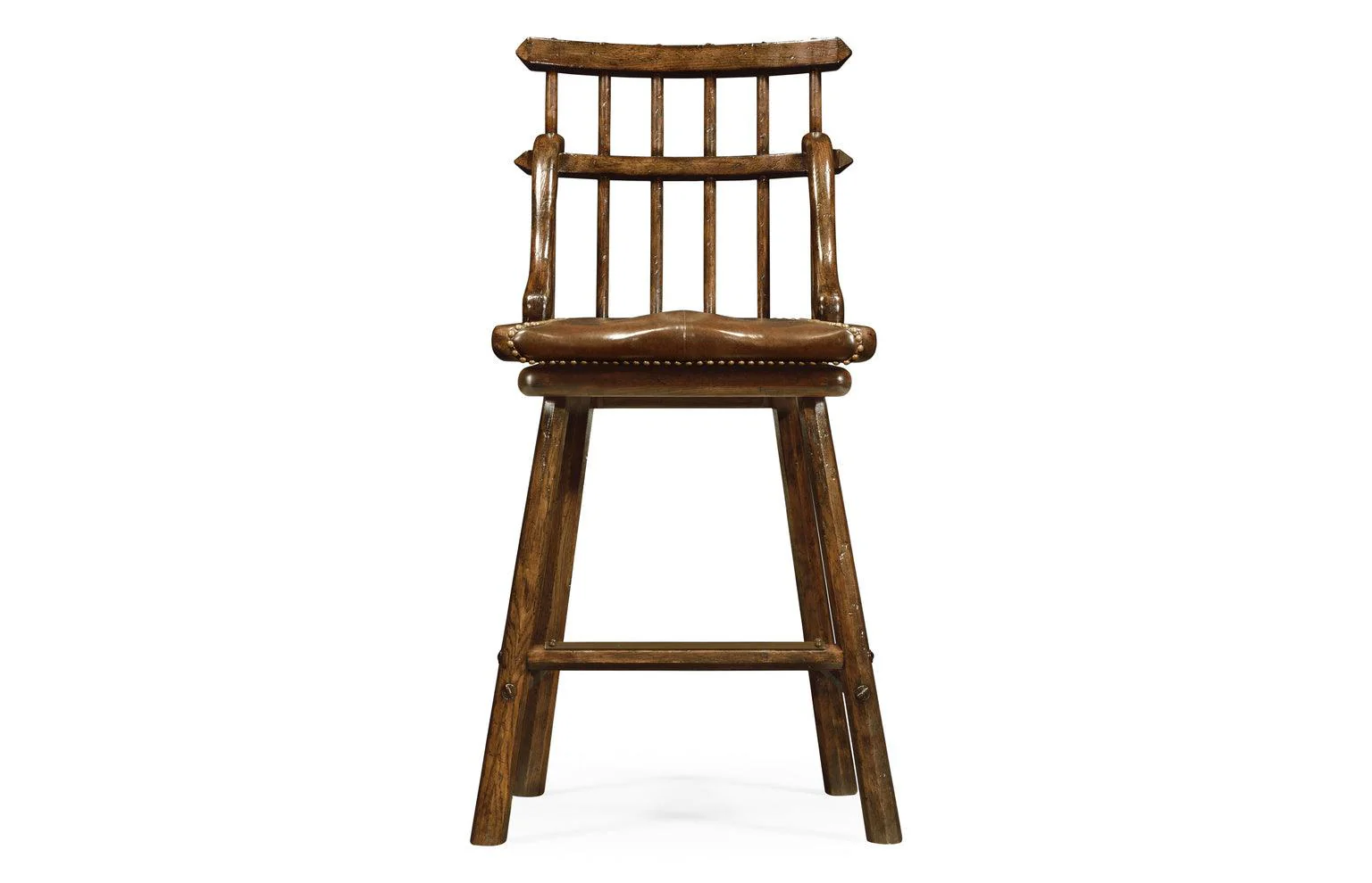 Nottinghamshire Rustic Dark Oak Barstool - Remutear